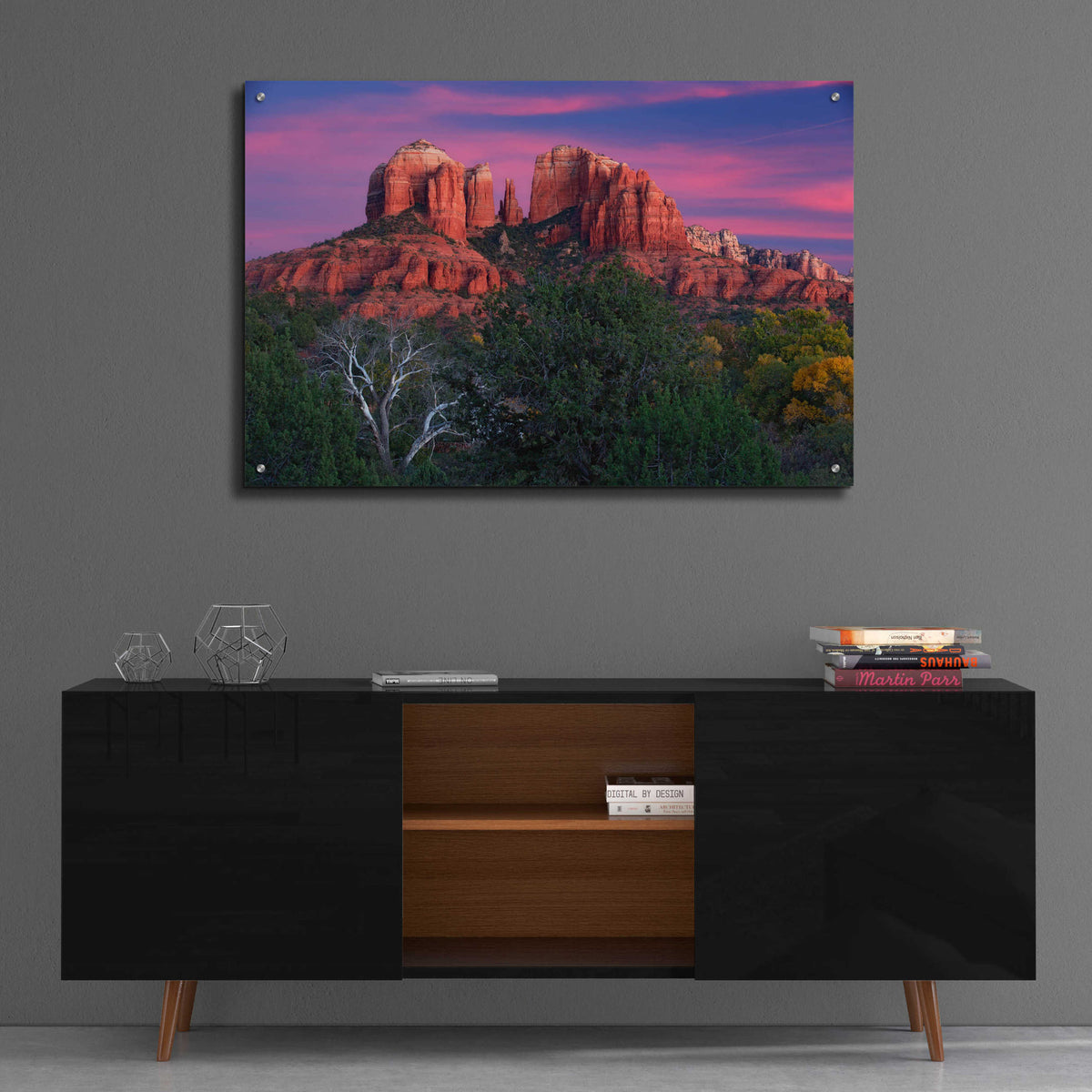 Epic Art 'Sedona Cathedral Rock Dusk' by Mike Jones, Acrylic Glass Wall Art,36x24