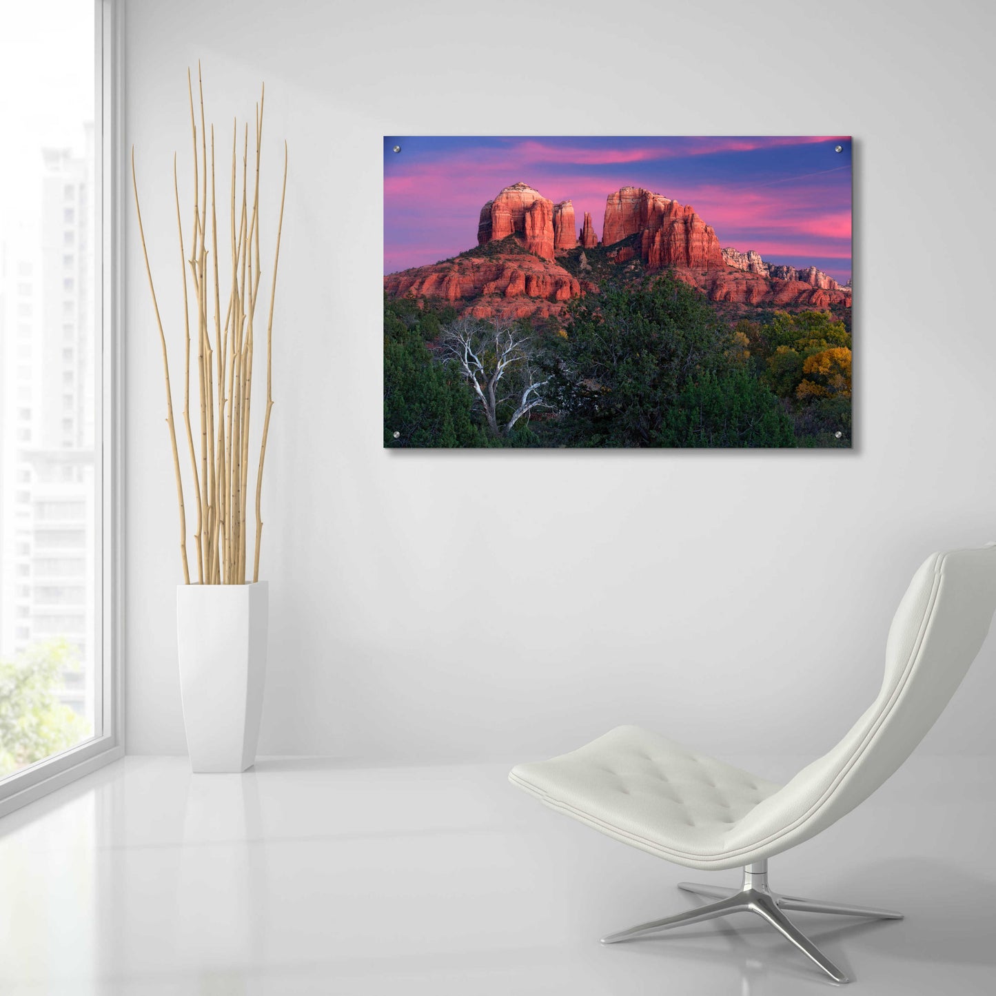 Epic Art 'Sedona Cathedral Rock Dusk' by Mike Jones, Acrylic Glass Wall Art,36x24