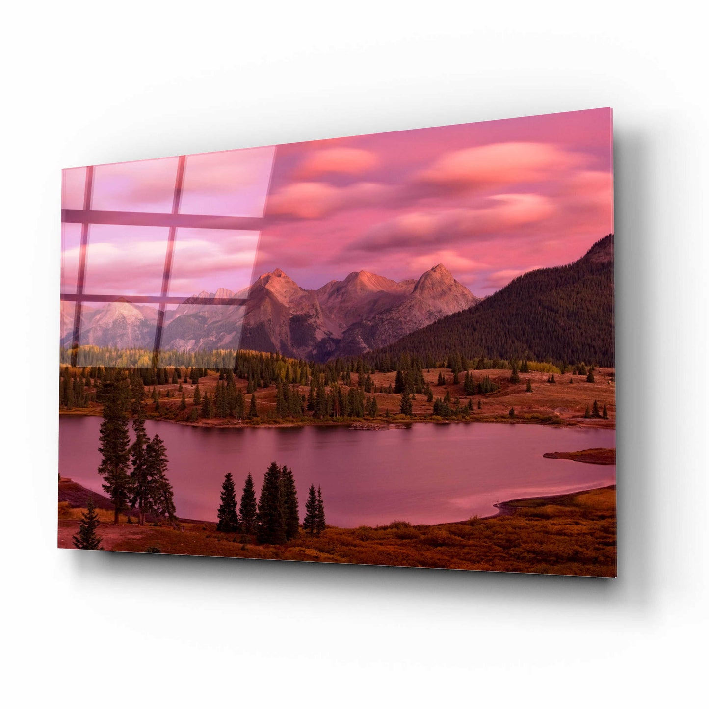 Epic Art 'Silverton Lake Dusk' by Mike Jones, Acrylic Glass Wall Art,16x12