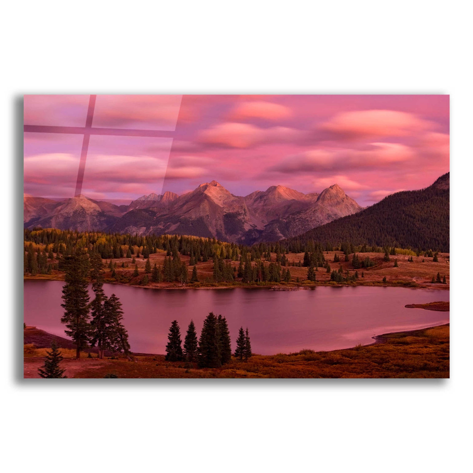 Epic Art 'Silverton Lake Dusk' by Mike Jones, Acrylic Glass Wall Art,16x12