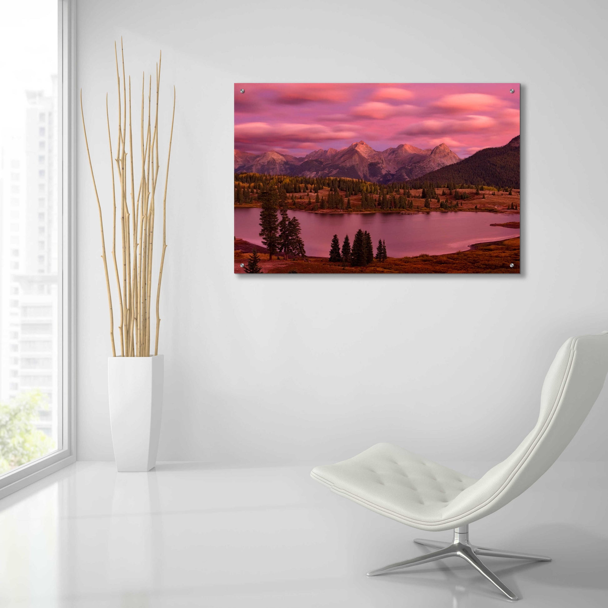 Epic Art 'Silverton Lake Dusk' by Mike Jones, Acrylic Glass Wall Art,36x24