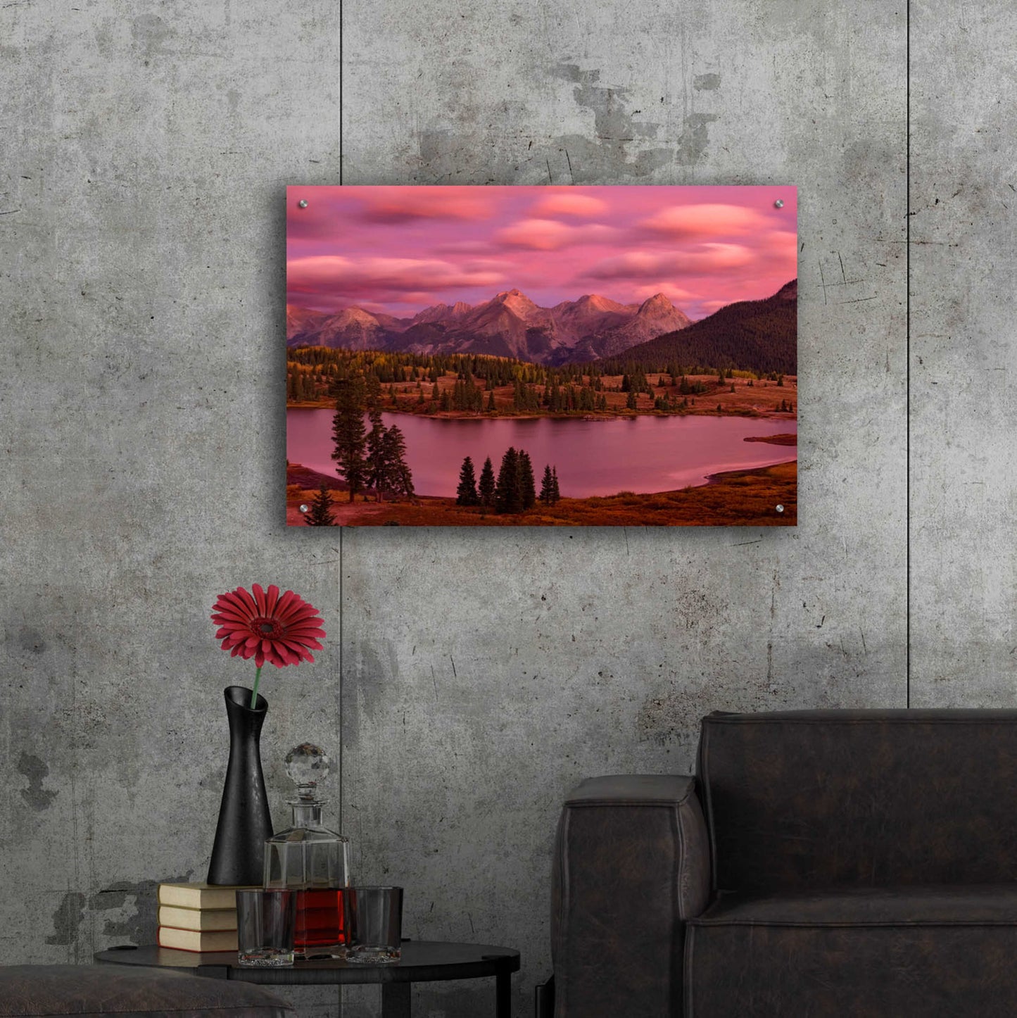 Epic Art 'Silverton Lake Dusk' by Mike Jones, Acrylic Glass Wall Art,36x24