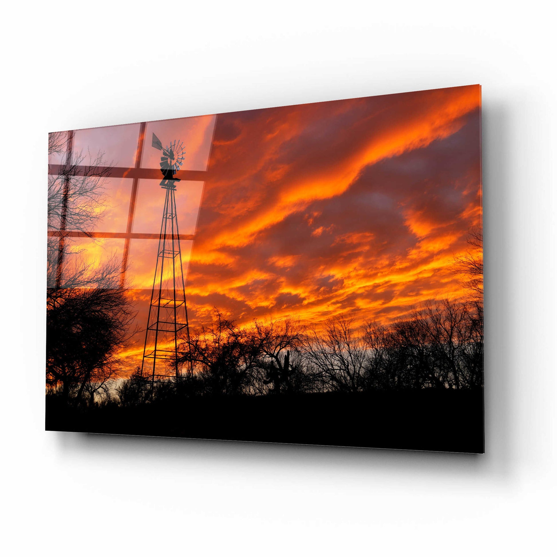 Epic Art 'Superior Windmill Sunset' by Mike Jones, Acrylic Glass Wall Art,16x12