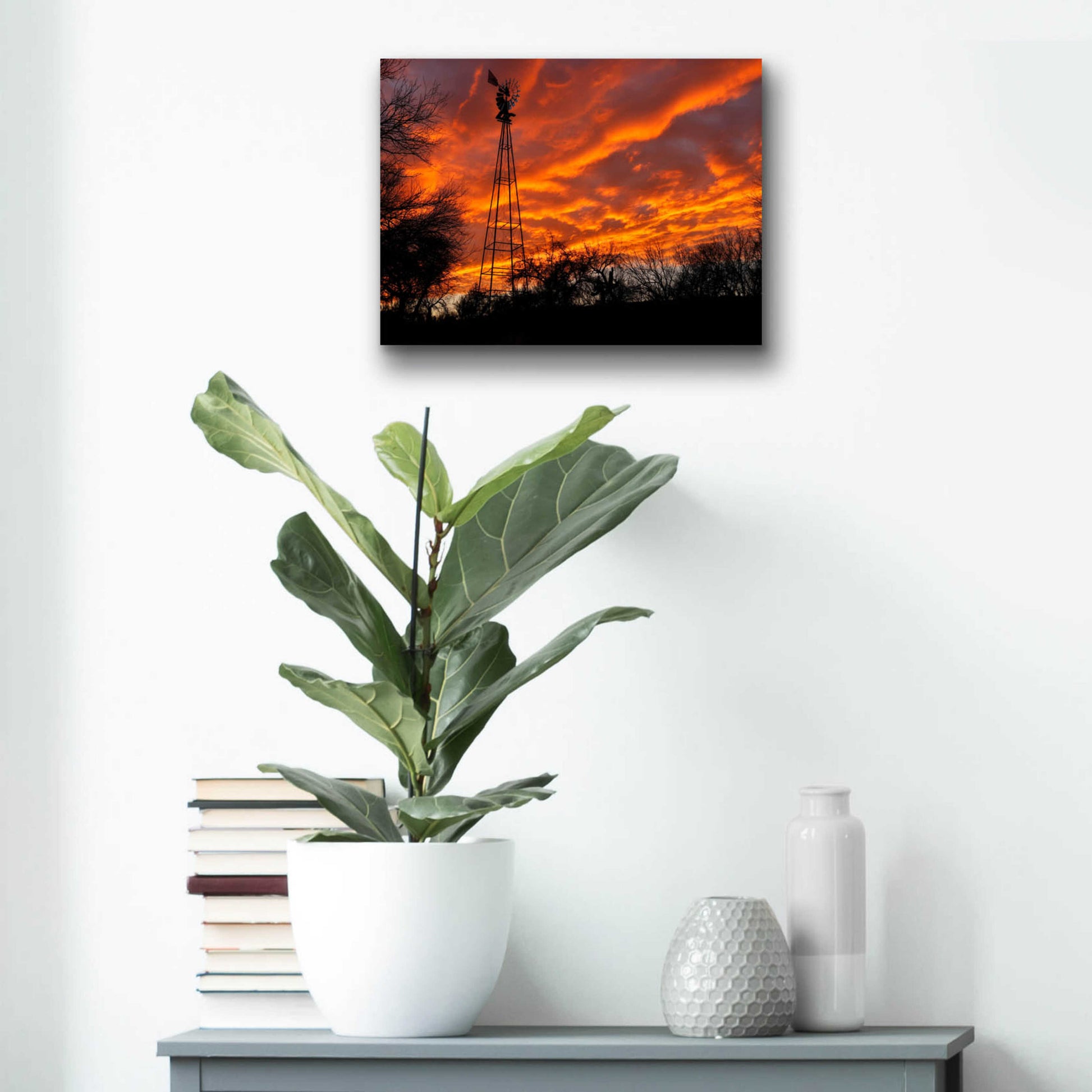 Epic Art 'Superior Windmill Sunset' by Mike Jones, Acrylic Glass Wall Art,16x12