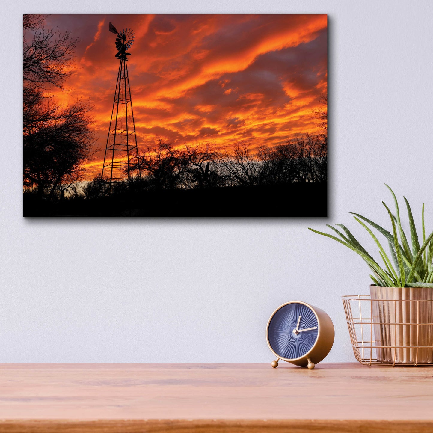 Epic Art 'Superior Windmill Sunset' by Mike Jones, Acrylic Glass Wall Art,16x12