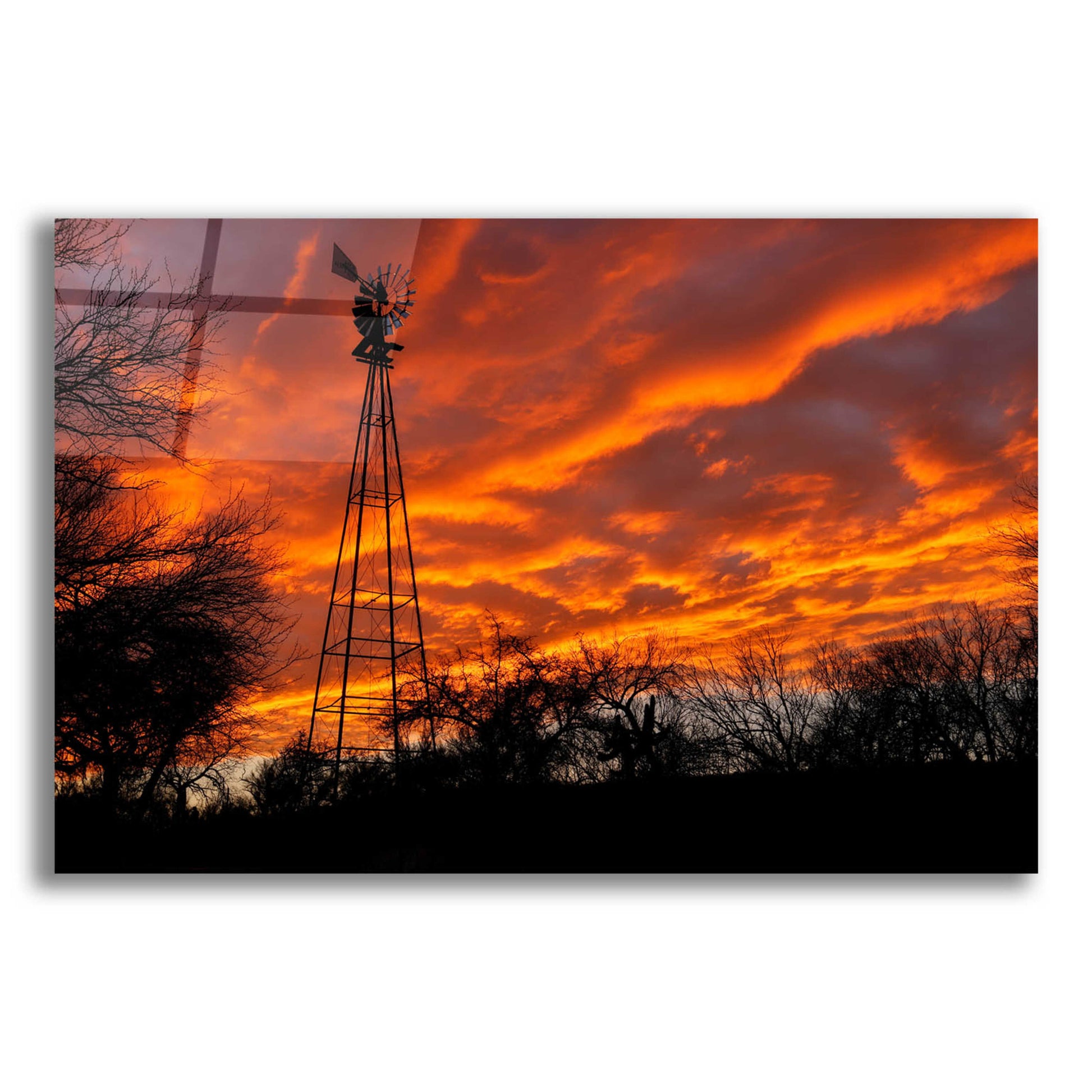 Epic Art 'Superior Windmill Sunset' by Mike Jones, Acrylic Glass Wall Art,16x12