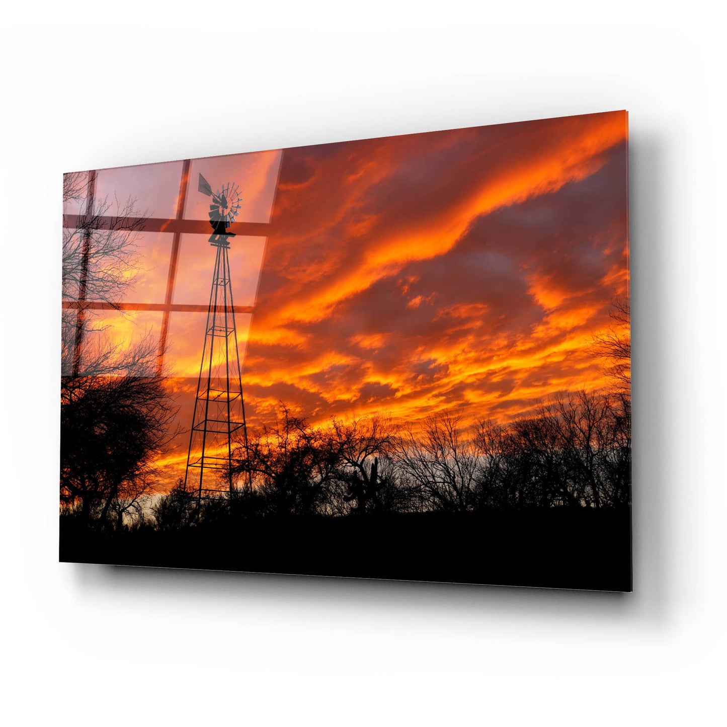 Epic Art 'Superior Windmill Sunset' by Mike Jones, Acrylic Glass Wall Art,24x16