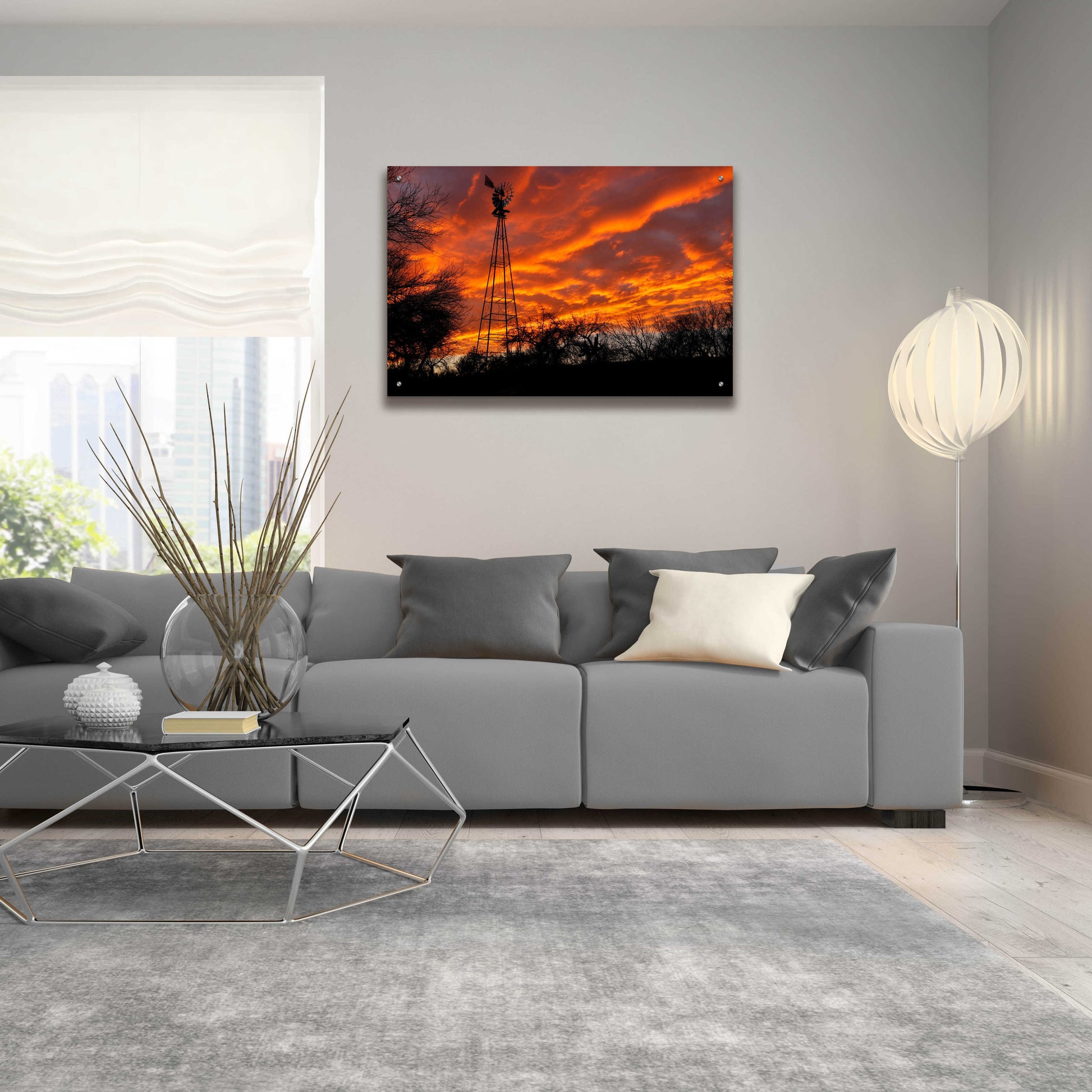 Epic Art 'Superior Windmill Sunset' by Mike Jones, Acrylic Glass Wall Art,36x24