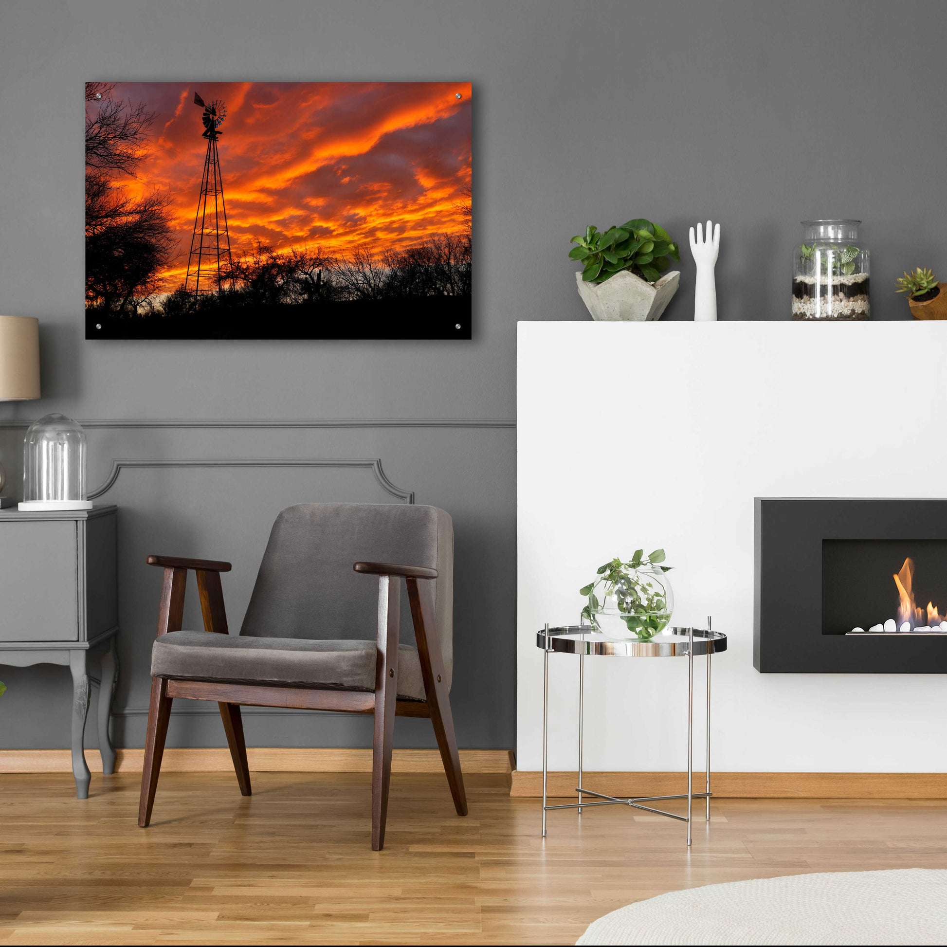 Epic Art 'Superior Windmill Sunset' by Mike Jones, Acrylic Glass Wall Art,36x24