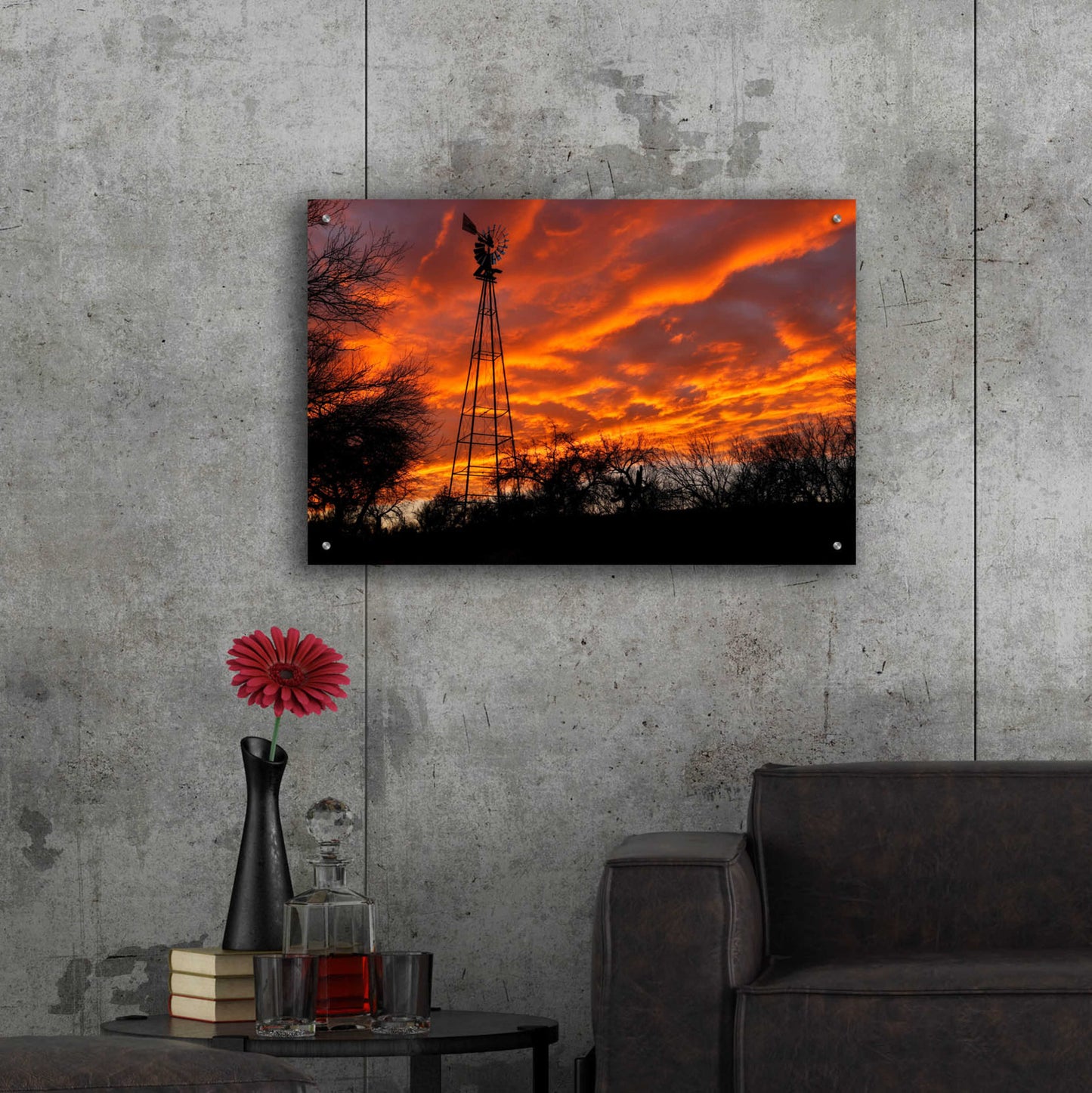 Epic Art 'Superior Windmill Sunset' by Mike Jones, Acrylic Glass Wall Art,36x24