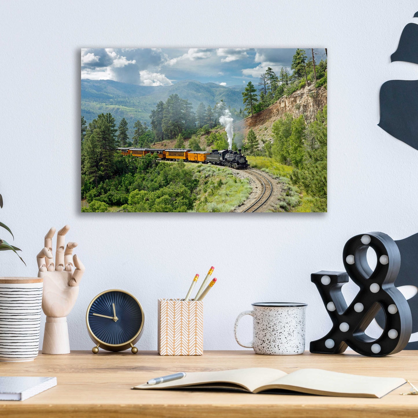 Epic Art 'The Train, From Bridge' by Mike Jones, Acrylic Glass Wall Art,16x12