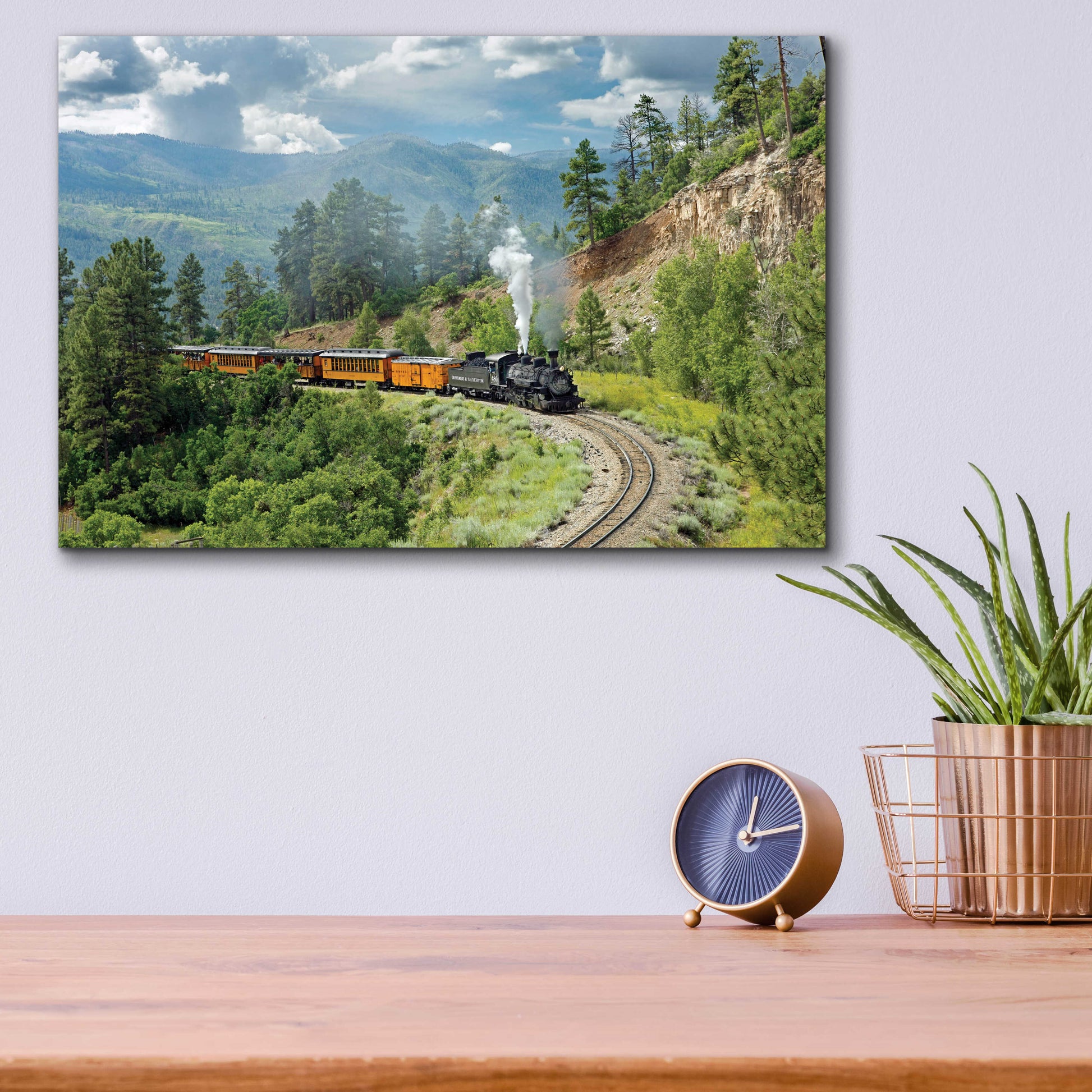 Epic Art 'The Train, From Bridge' by Mike Jones, Acrylic Glass Wall Art,16x12