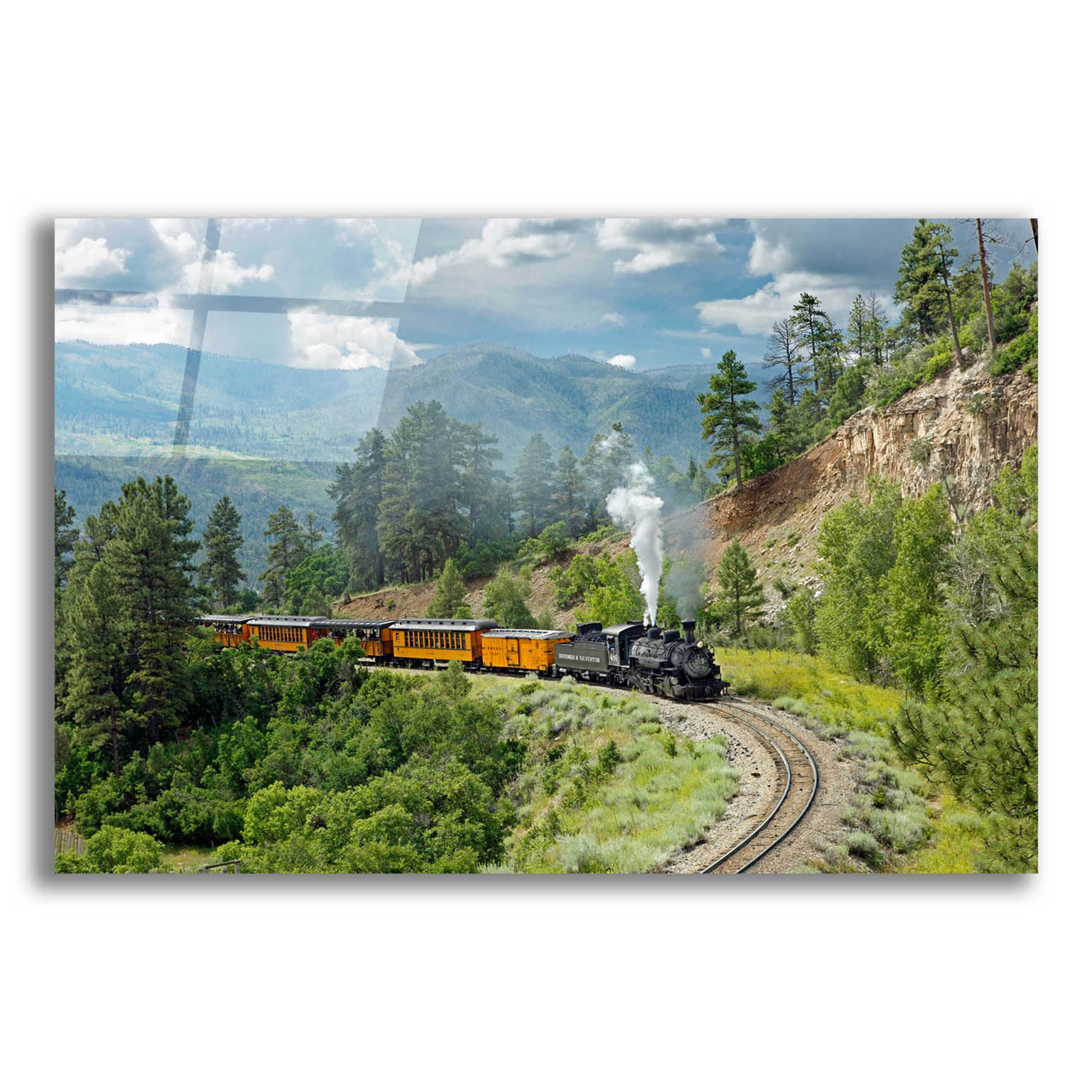 Epic Art 'The Train, From Bridge' by Mike Jones, Acrylic Glass Wall Art,16x12