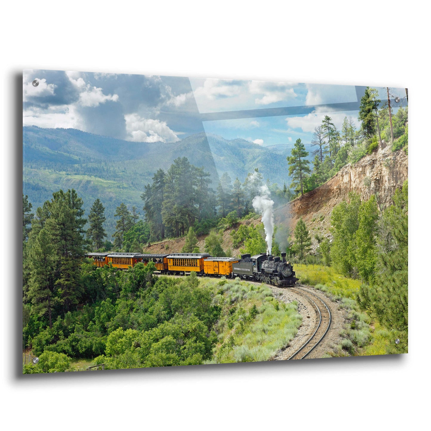 Epic Art 'The Train, From Bridge' by Mike Jones, Acrylic Glass Wall Art,36x24