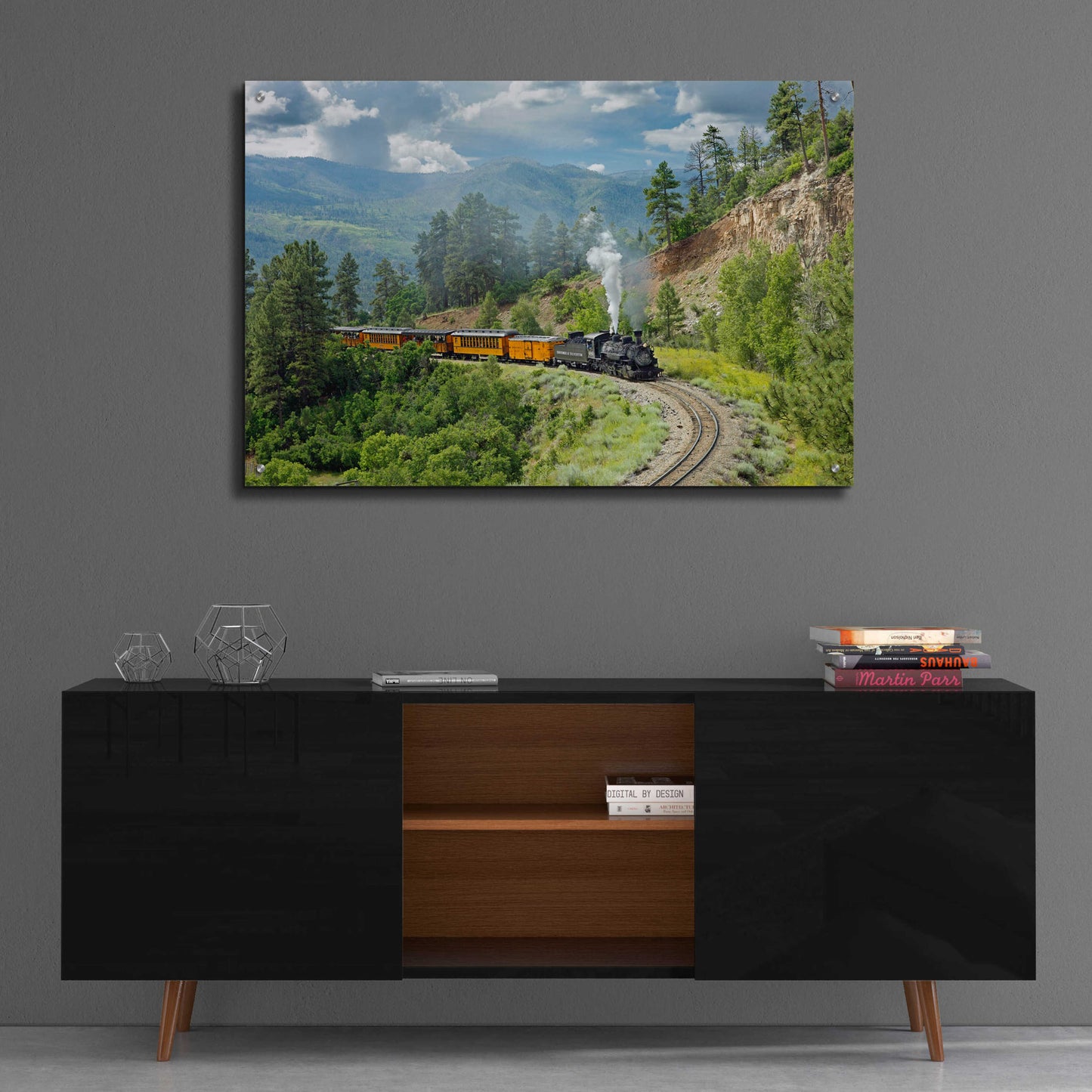 Epic Art 'The Train, From Bridge' by Mike Jones, Acrylic Glass Wall Art,36x24