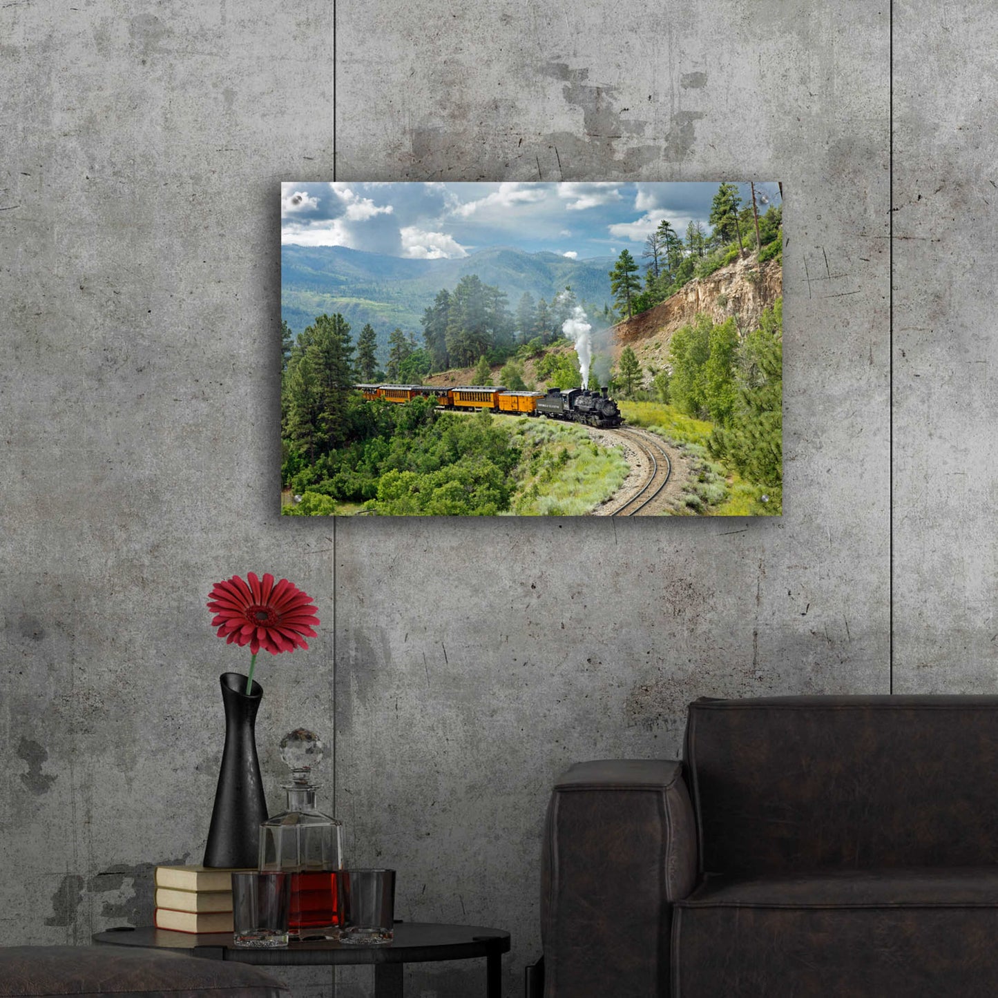 Epic Art 'The Train, From Bridge' by Mike Jones, Acrylic Glass Wall Art,36x24