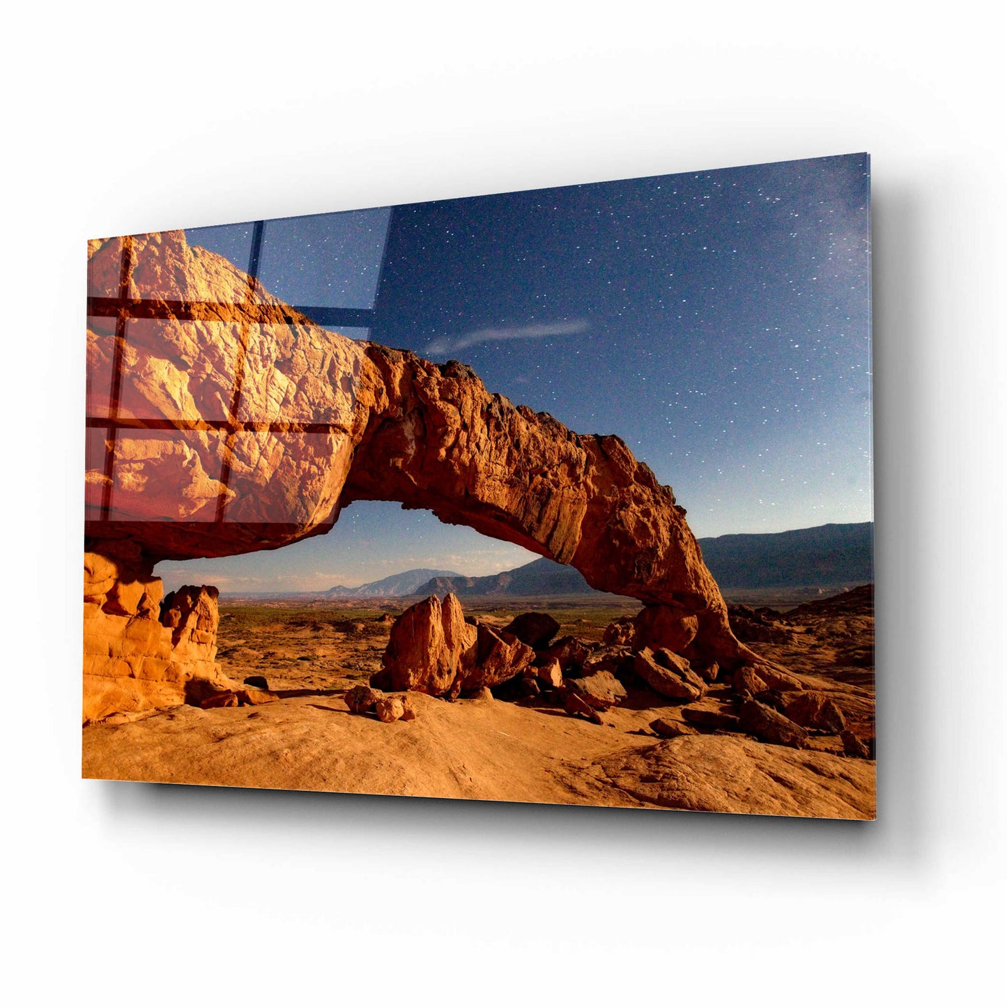 Epic Art 'Utah Sunset Arch' by Mike Jones, Acrylic Glass Wall Art,16x12