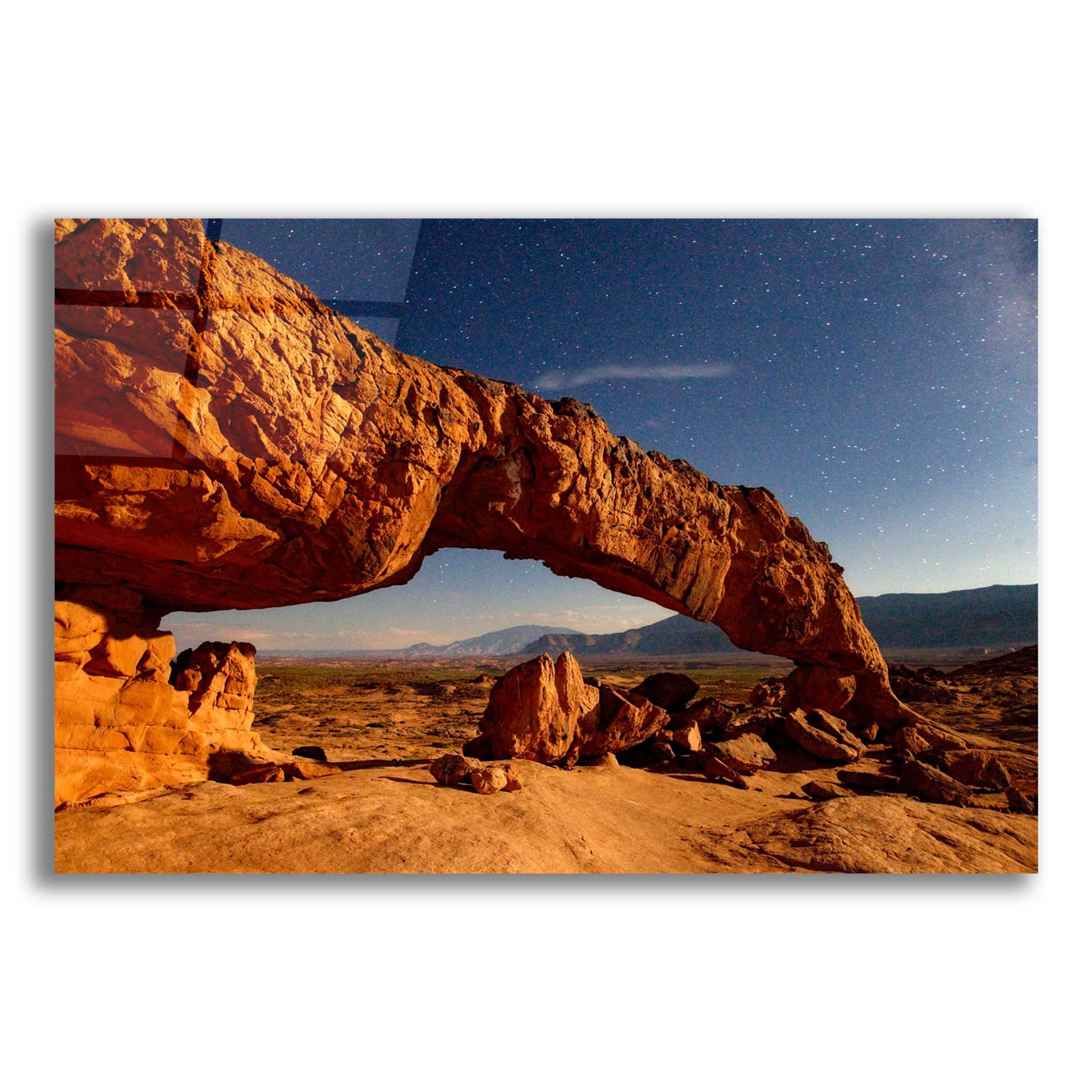 Epic Art 'Utah Sunset Arch' by Mike Jones, Acrylic Glass Wall Art,16x12