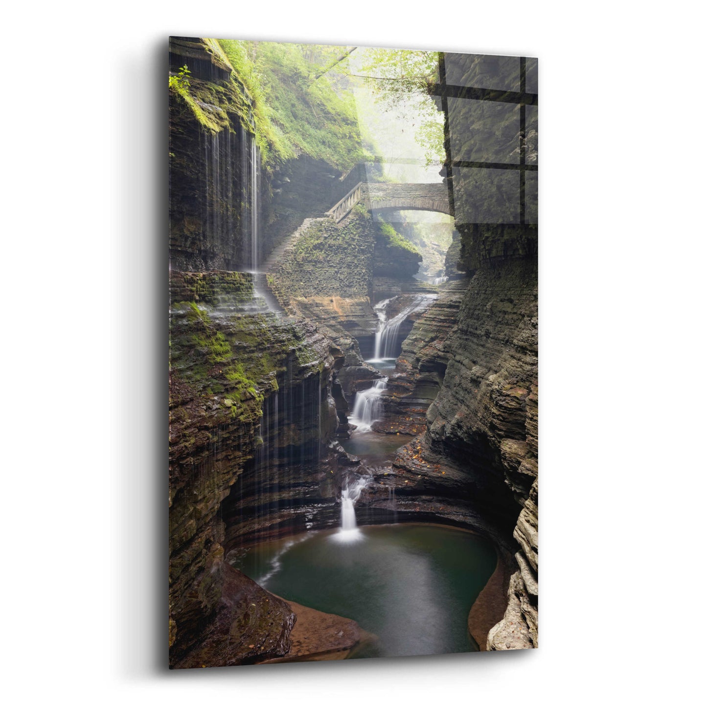 Epic Art 'Watkins Glen Rainbow Bridge' by Mike Jones, Acrylic Glass Wall Art,12x16