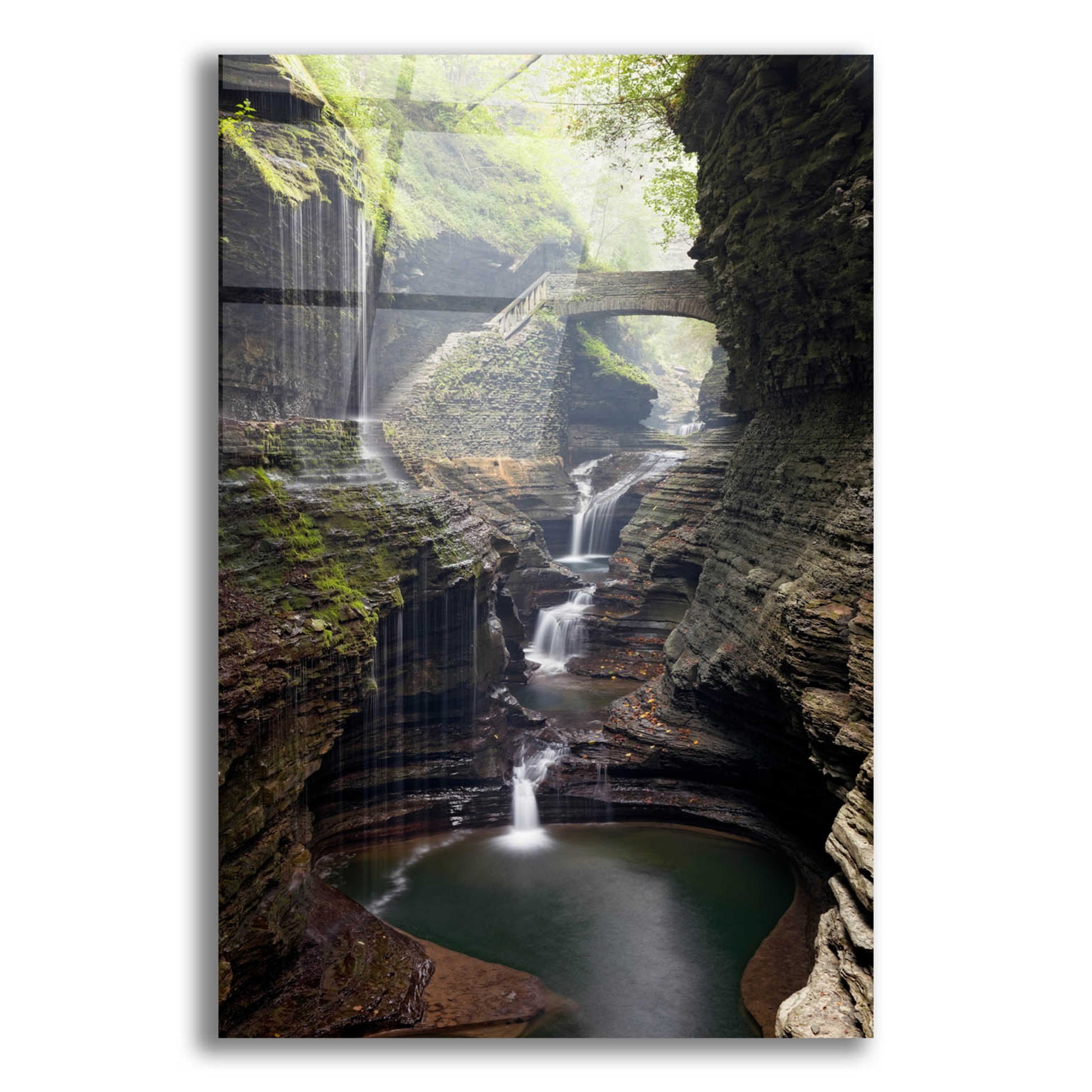 Epic Art 'Watkins Glen Rainbow Bridge' by Mike Jones, Acrylic Glass Wall Art,12x16