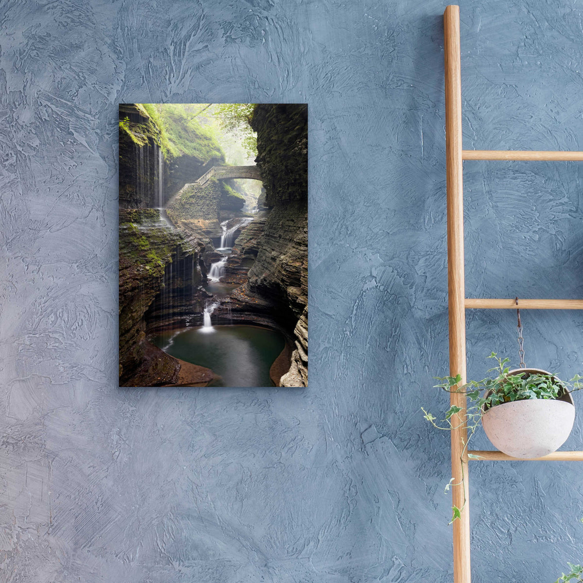 Epic Art 'Watkins Glen Rainbow Bridge' by Mike Jones, Acrylic Glass Wall Art,16x24