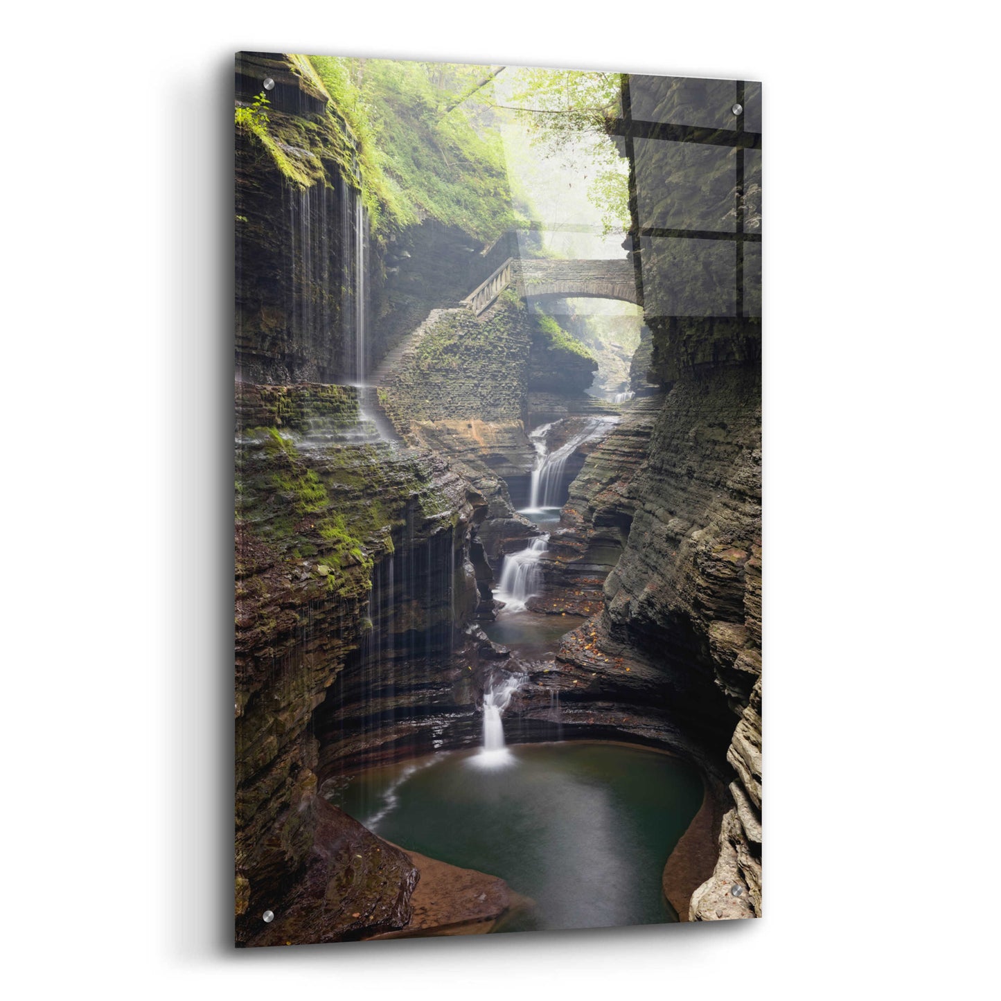 Epic Art 'Watkins Glen Rainbow Bridge' by Mike Jones, Acrylic Glass Wall Art,24x36