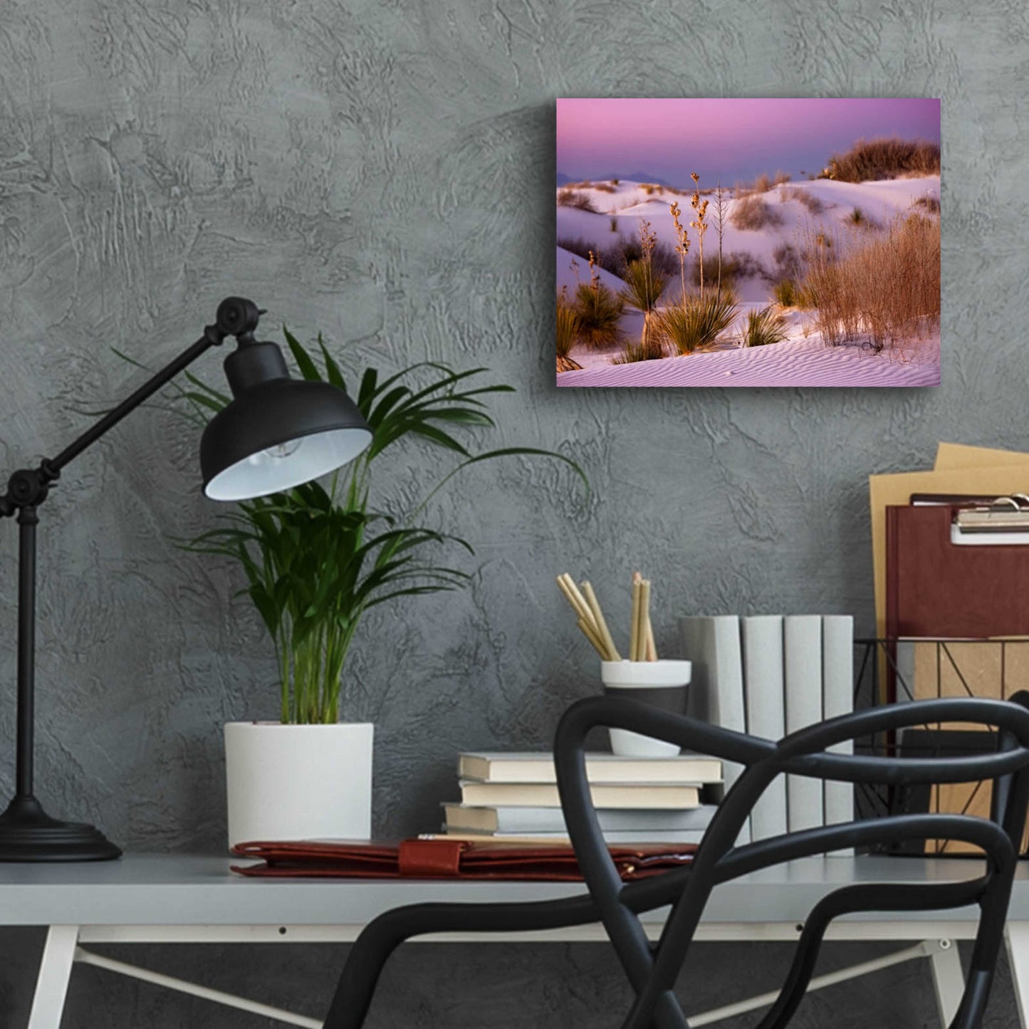 Epic Art 'White Sands Dusk' by Mike Jones, Acrylic Glass Wall Art,16x12