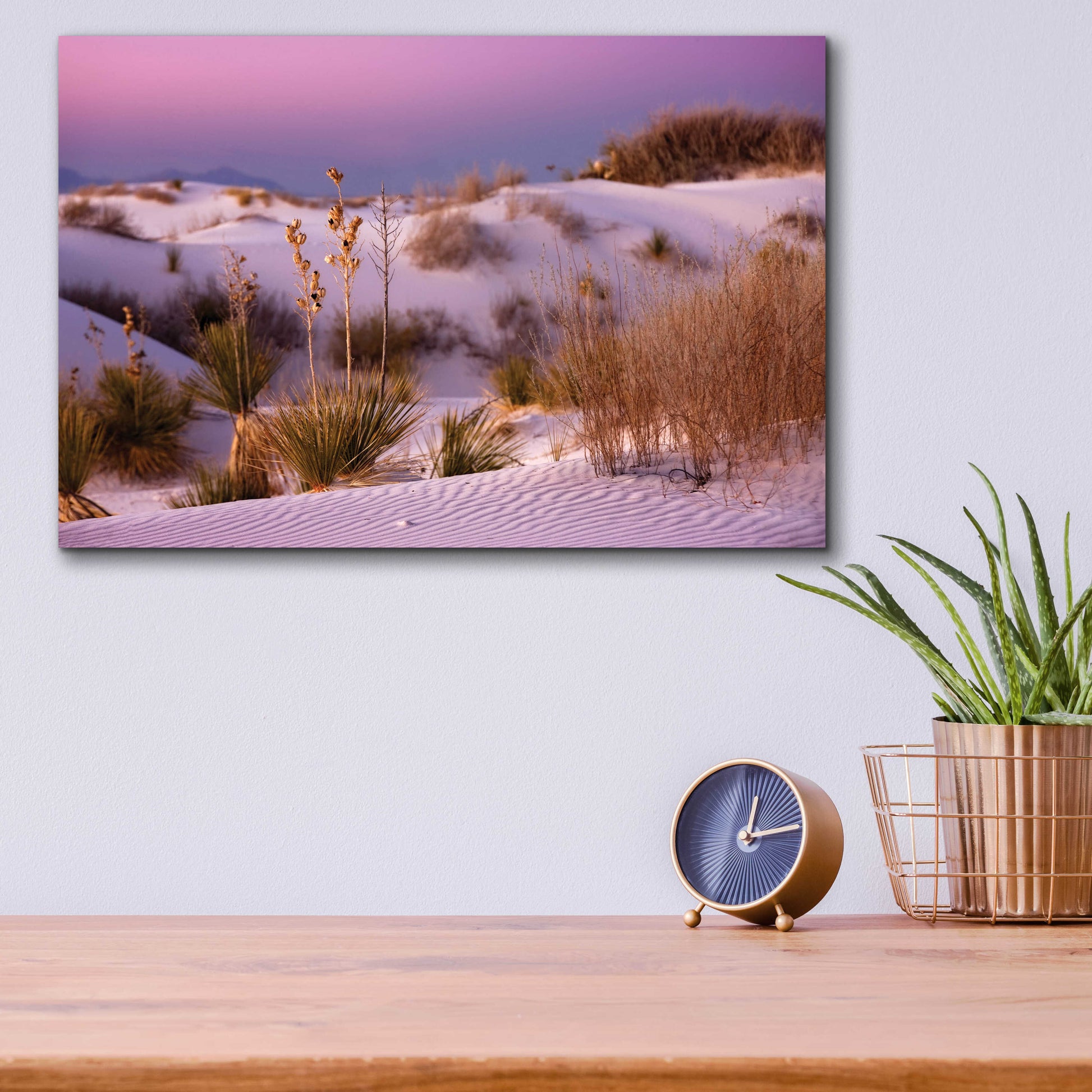 Epic Art 'White Sands Dusk' by Mike Jones, Acrylic Glass Wall Art,16x12