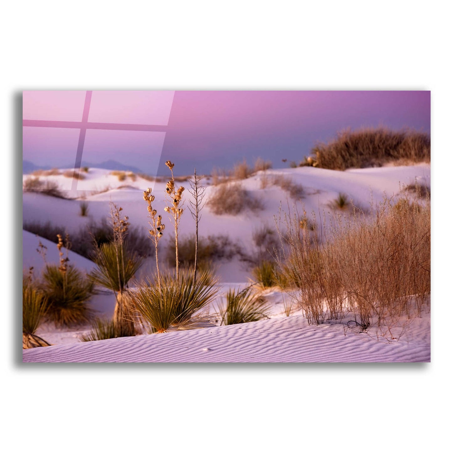 Epic Art 'White Sands Dusk' by Mike Jones, Acrylic Glass Wall Art,16x12