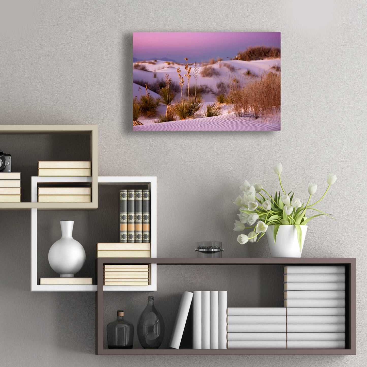 Epic Art 'White Sands Dusk' by Mike Jones, Acrylic Glass Wall Art,24x16