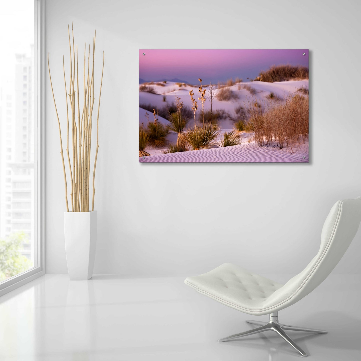 Epic Art 'White Sands Dusk' by Mike Jones, Acrylic Glass Wall Art,36x24