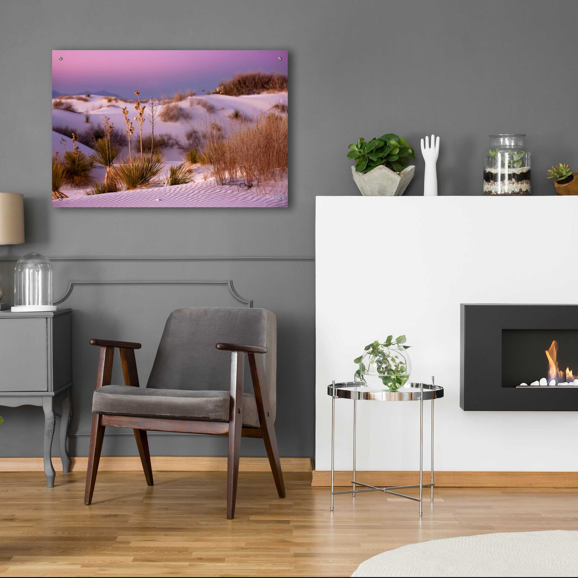 Epic Art 'White Sands Dusk' by Mike Jones, Acrylic Glass Wall Art,36x24