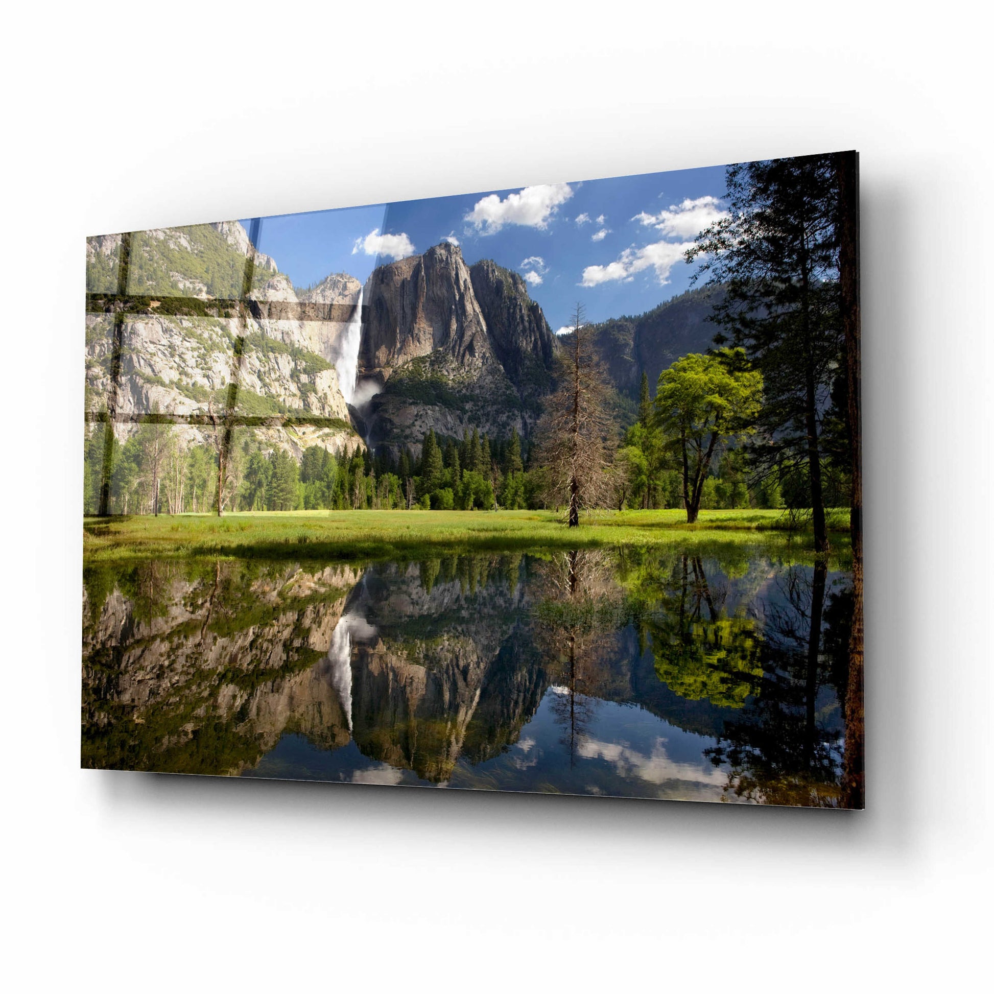 Epic Art 'Yosemite Falls Reflection' by Mike Jones, Acrylic Glass Wall Art,16x12