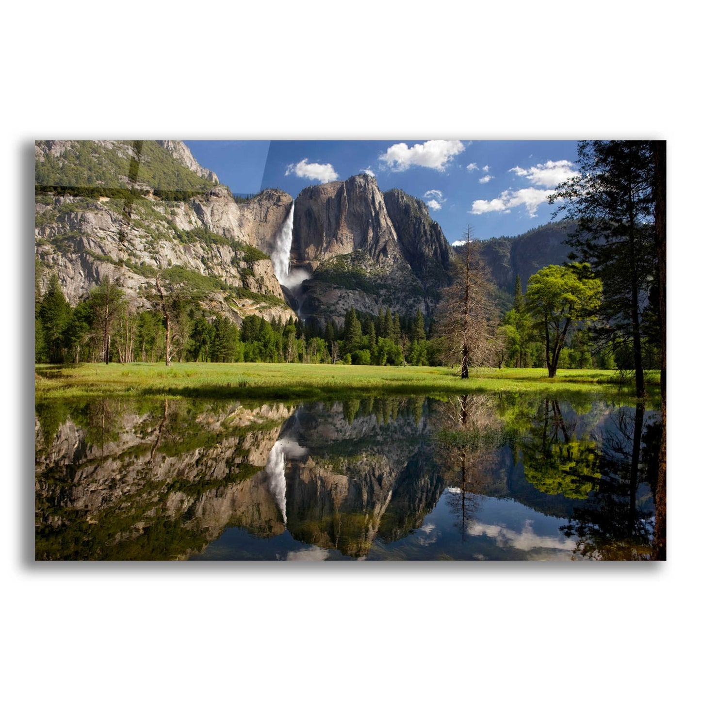 Epic Art 'Yosemite Falls Reflection' by Mike Jones, Acrylic Glass Wall Art,16x12