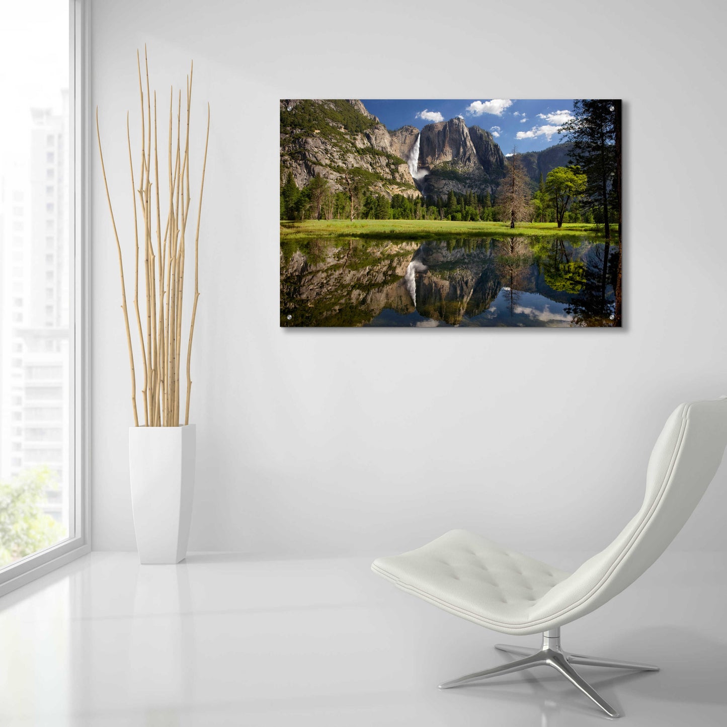 Epic Art 'Yosemite Falls Reflection' by Mike Jones, Acrylic Glass Wall Art,36x24