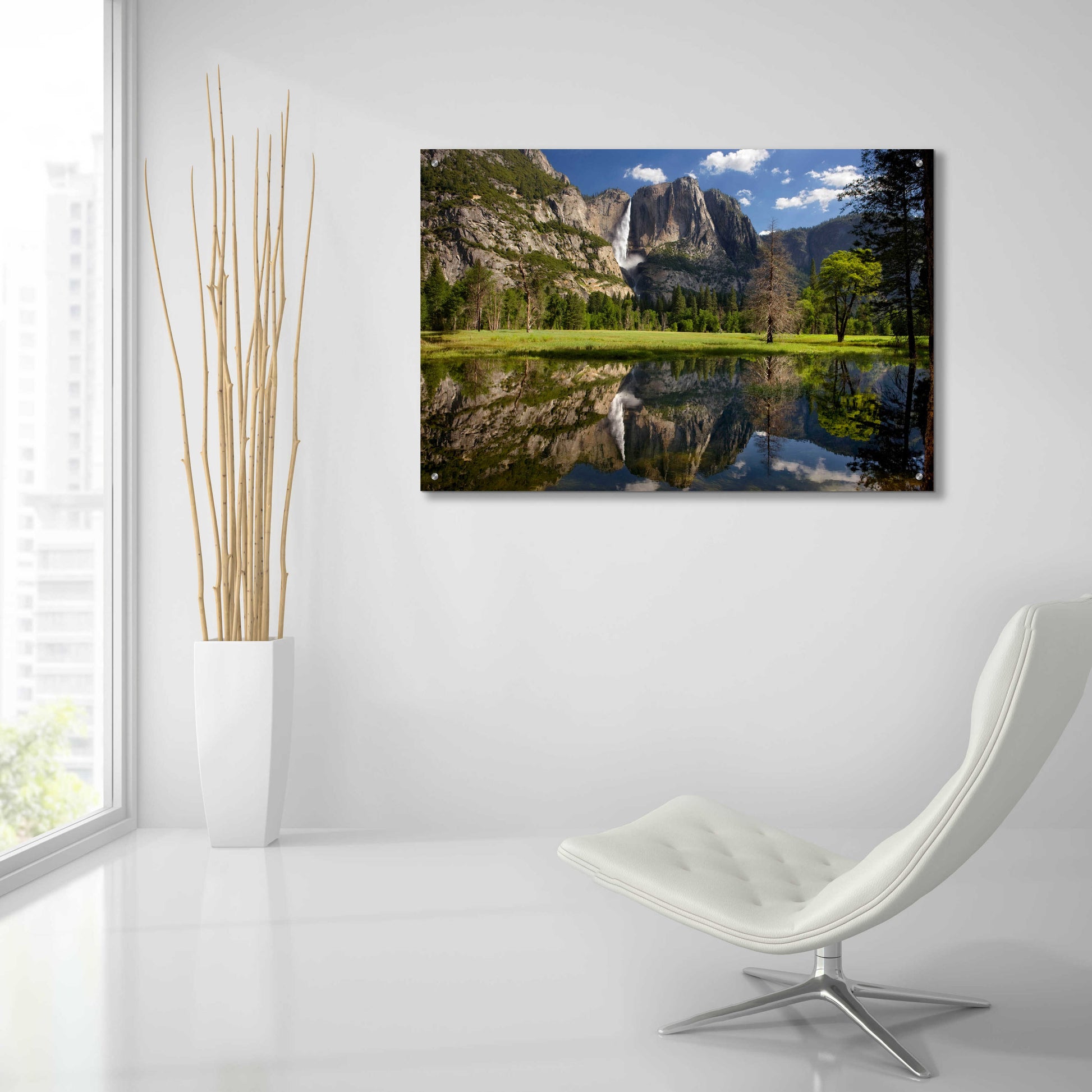 Epic Art 'Yosemite Falls Reflection' by Mike Jones, Acrylic Glass Wall Art,36x24