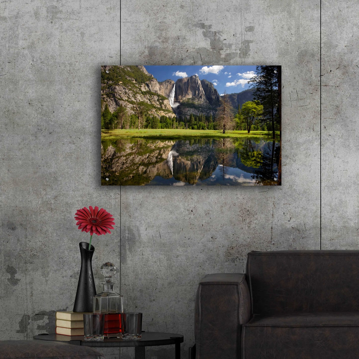 Epic Art 'Yosemite Falls Reflection' by Mike Jones, Acrylic Glass Wall Art,36x24