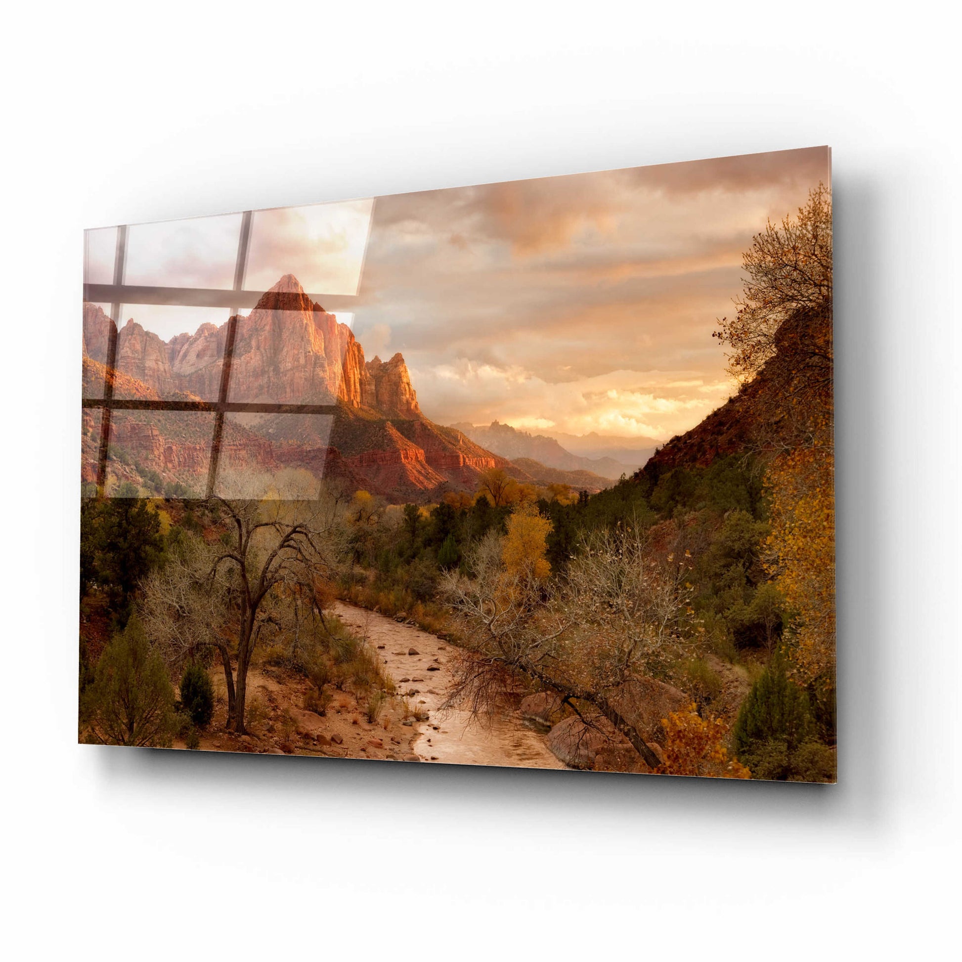 Epic Art 'Zion Watchmen Sunset' by Mike Jones, Acrylic Glass Wall Art,16x12