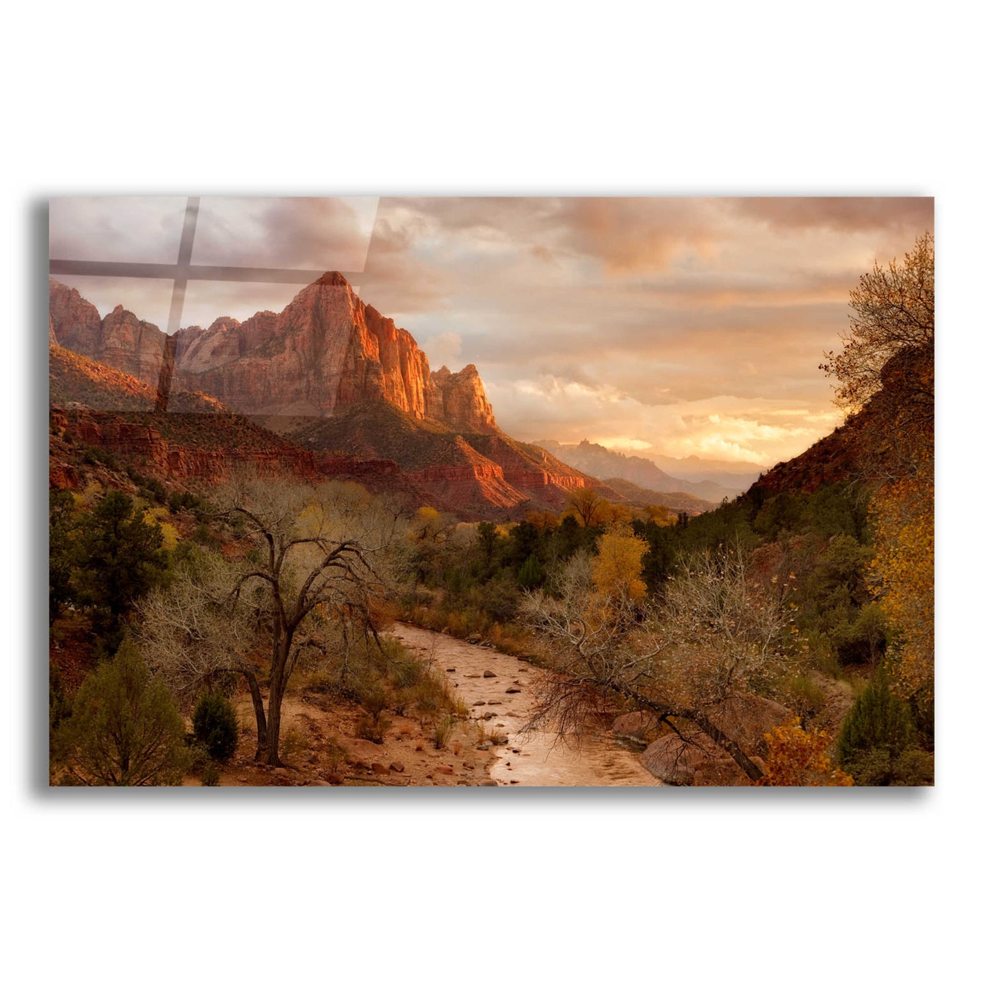 Epic Art 'Zion Watchmen Sunset' by Mike Jones, Acrylic Glass Wall Art,16x12