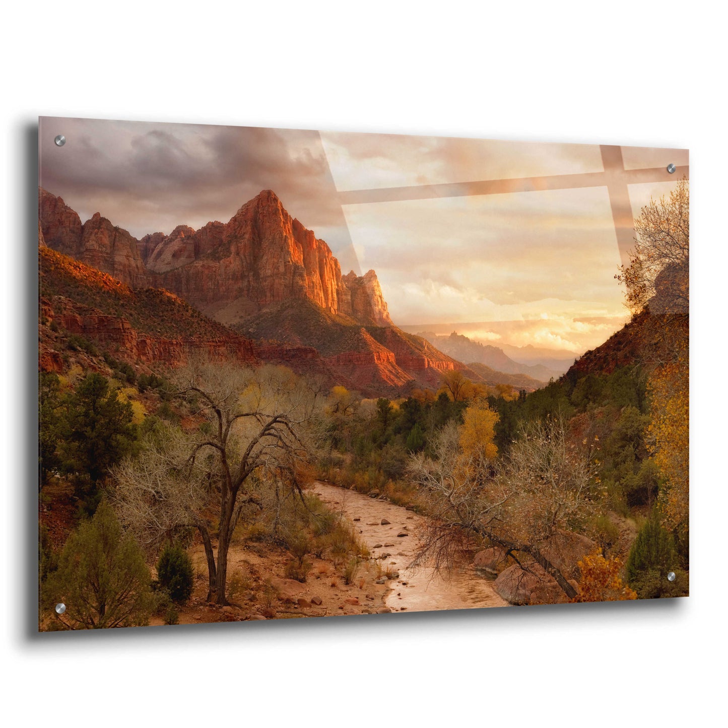 Epic Art 'Zion Watchmen Sunset' by Mike Jones, Acrylic Glass Wall Art,36x24