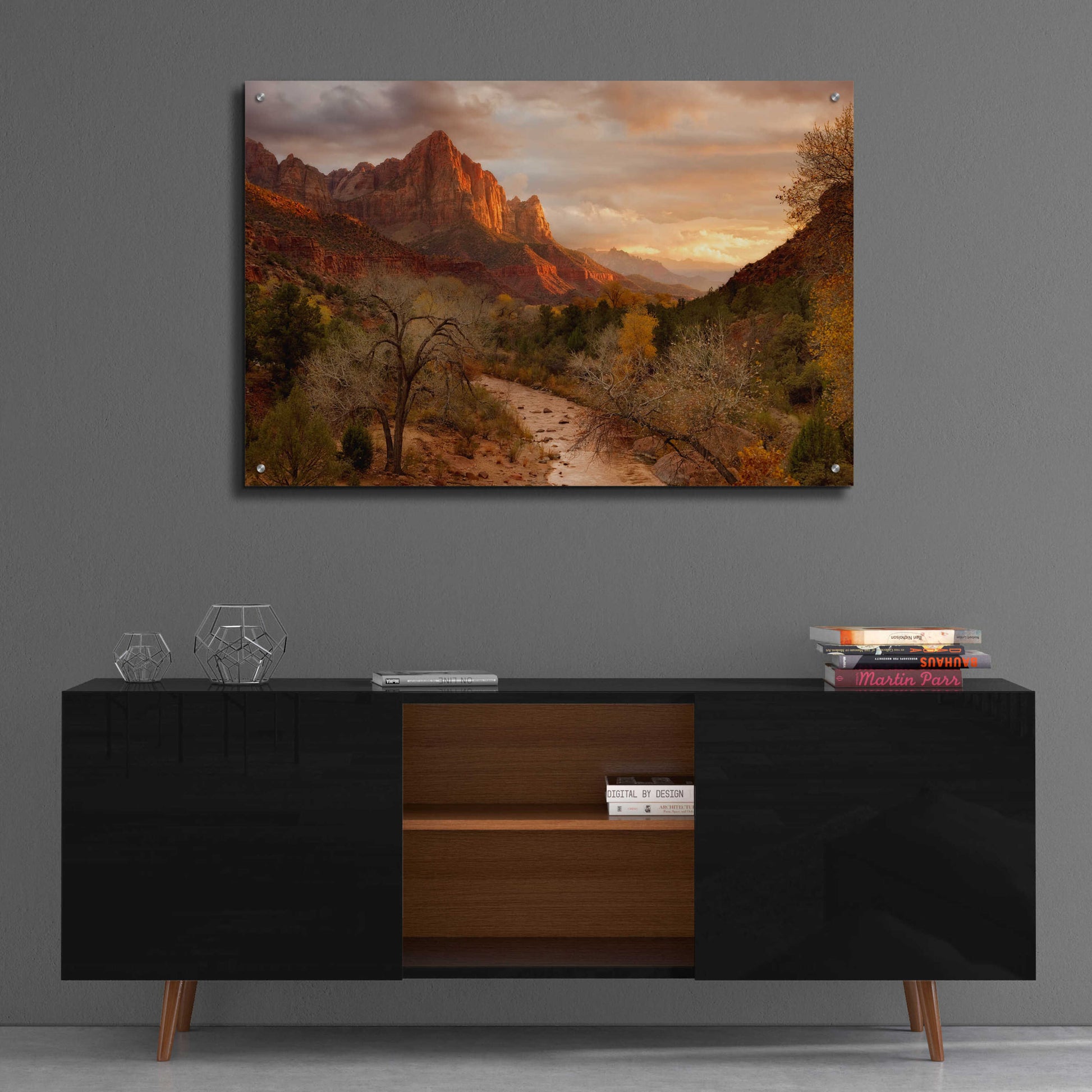 Epic Art 'Zion Watchmen Sunset' by Mike Jones, Acrylic Glass Wall Art,36x24