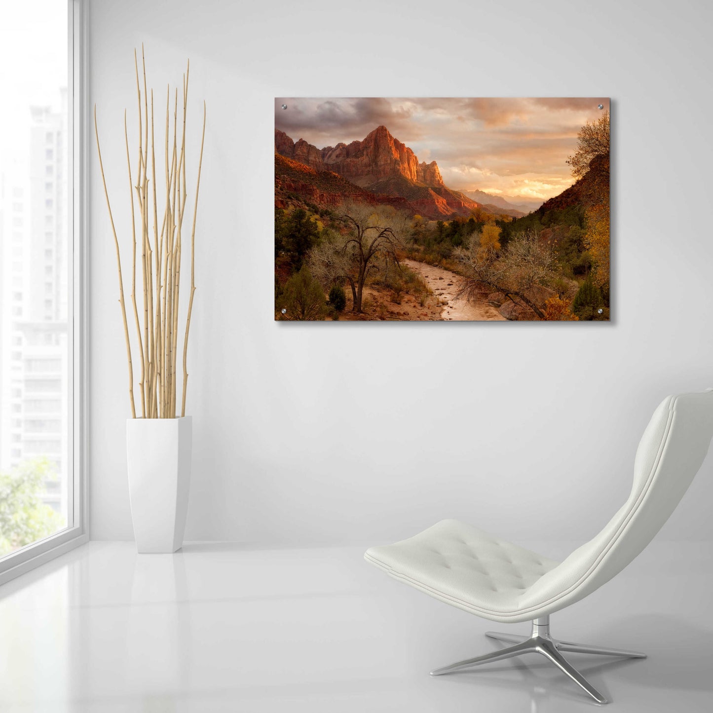 Epic Art 'Zion Watchmen Sunset' by Mike Jones, Acrylic Glass Wall Art,36x24