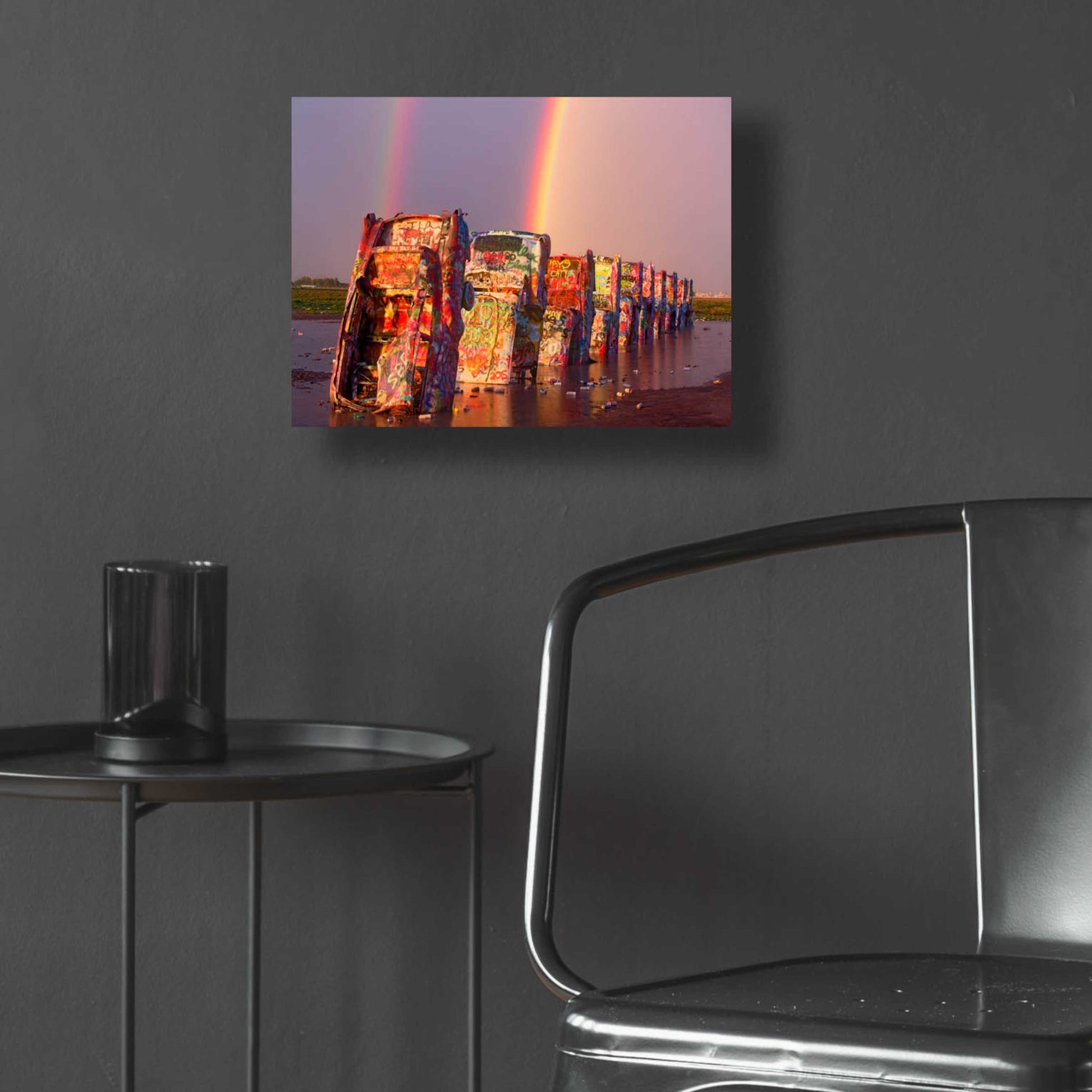 Epic Art 'Cadillac Ranch Rainbow' by Mike Jones, Acrylic Glass Wall Art,16x12