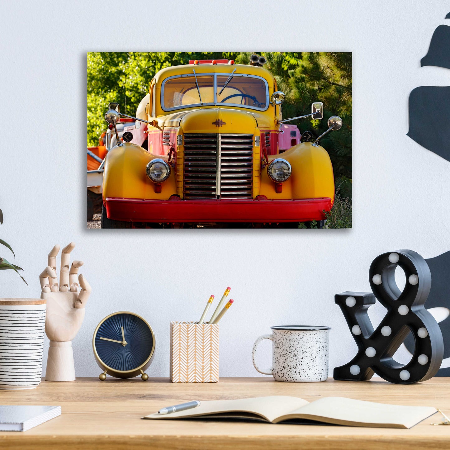 Epic Art 'Gold King Mine Yellow Truck' by Mike Jones, Acrylic Glass Wall Art,16x12