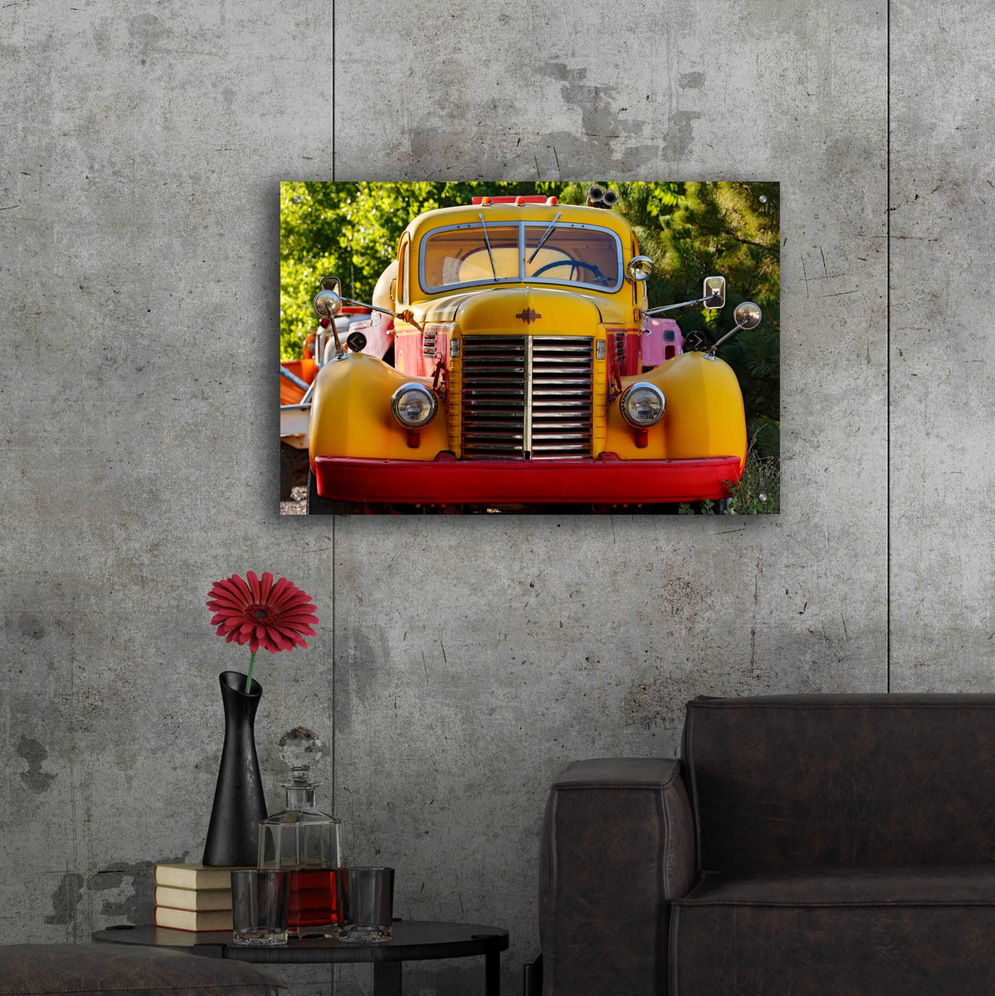 Epic Art 'Gold King Mine Yellow Truck' by Mike Jones, Acrylic Glass Wall Art,36x24