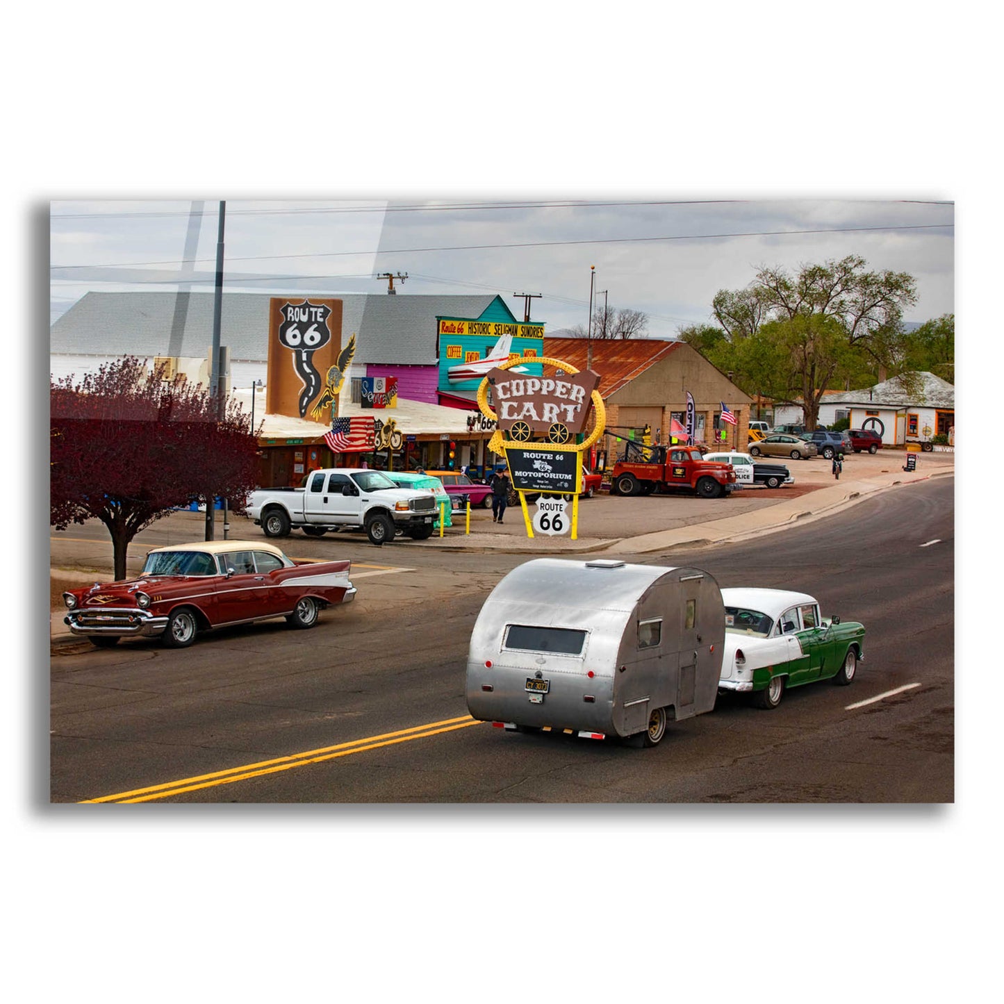 Epic Art 'Route 66 Fun Run Motoporium' by Mike Jones, Acrylic Glass Wall Art,16x12