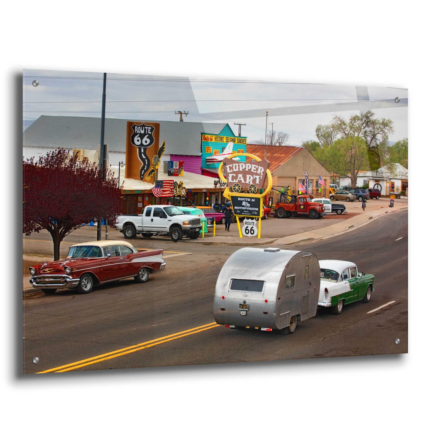 Epic Art 'Route 66 Fun Run Motoporium' by Mike Jones, Acrylic Glass Wall Art,36x24