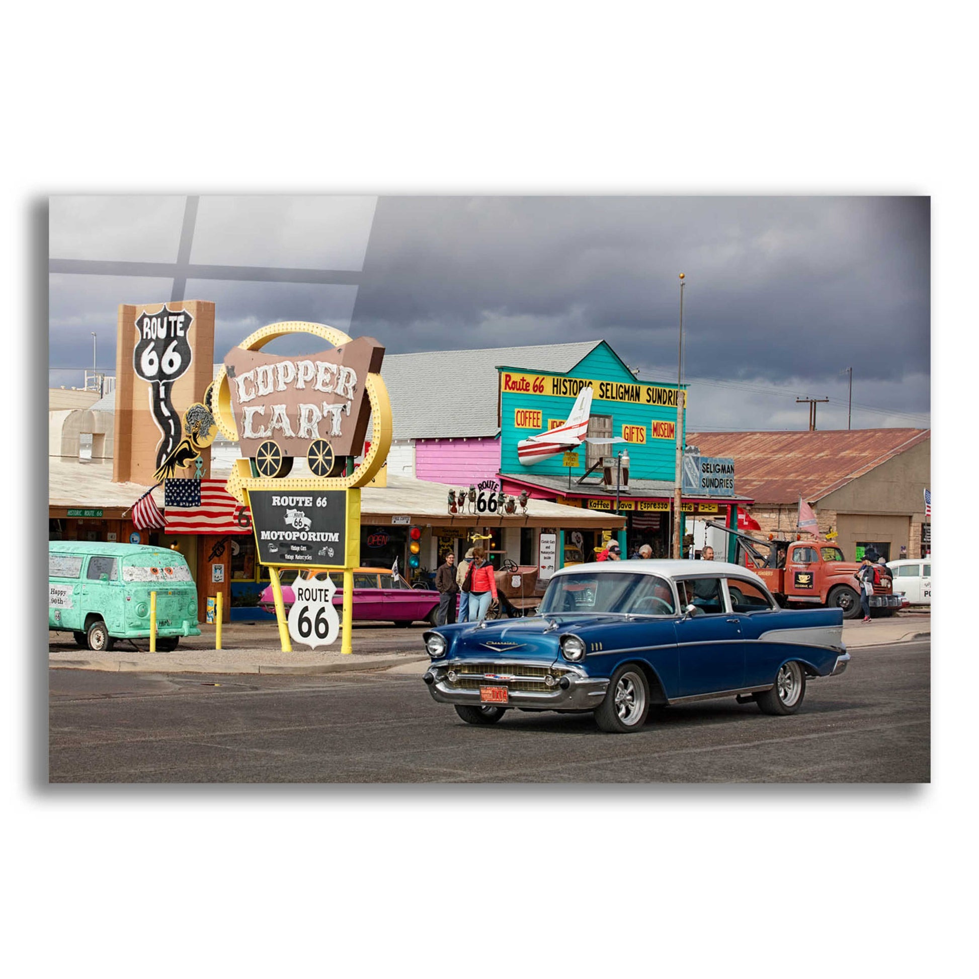 Epic Art 'Route 66 Fun Run Seligman' by Mike Jones, Acrylic Glass Wall Art,16x12