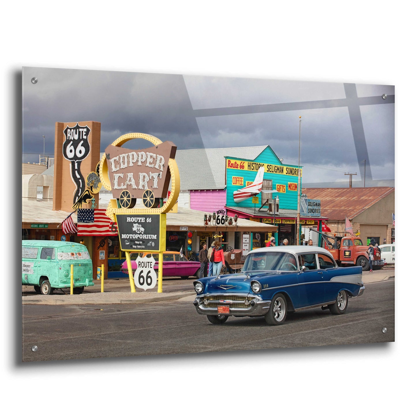 Epic Art 'Route 66 Fun Run Seligman' by Mike Jones, Acrylic Glass Wall Art,36x24