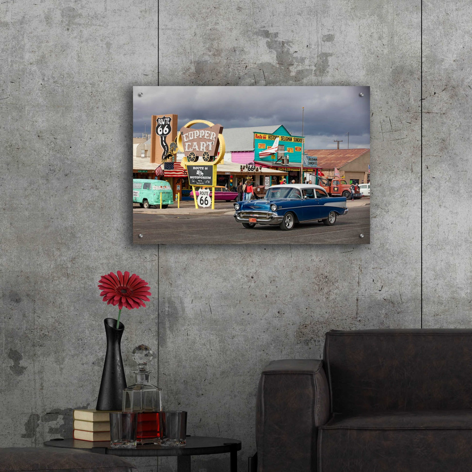 Epic Art 'Route 66 Fun Run Seligman' by Mike Jones, Acrylic Glass Wall Art,36x24